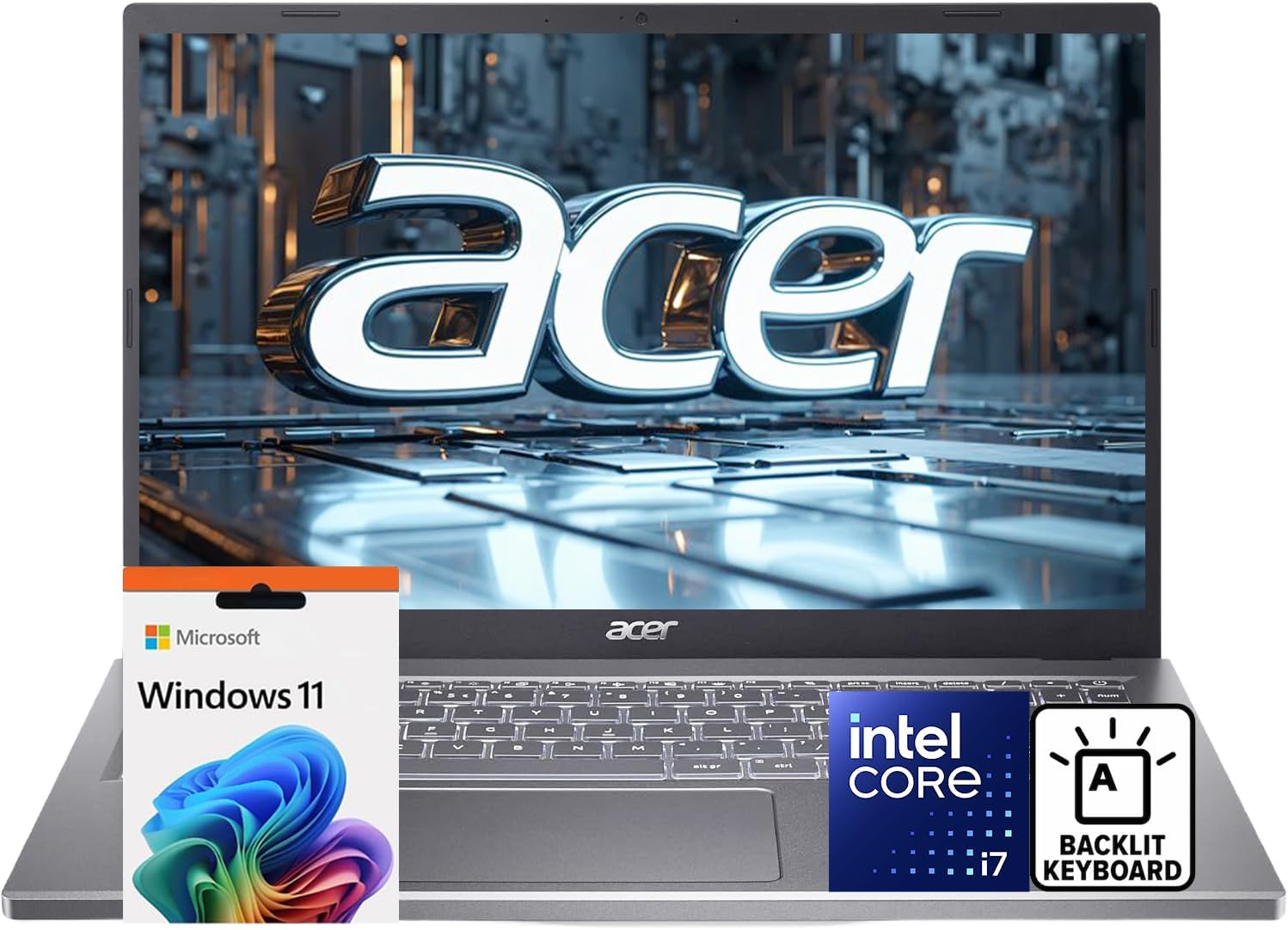 acer Aspire Premium 15.6″ FHD Laptop | Intel Core i7-1255U up to 4.7GHz | 16GB RAM – 512GB PCIe SSD | Iris Xe Graphics | Backlit Keyboard | Webcam | Wi-Fi 6 | Sleek & Portable | Windows 11