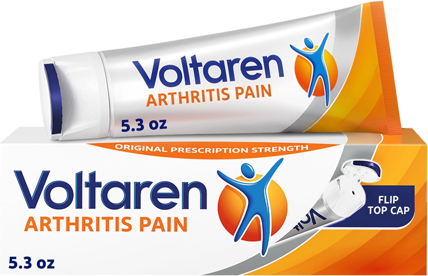 Voltaren Arthritis Pain Relief Gel, Diclofenac Sodium, 1% (NSAID), Clinically Proven Powerful Pain Reliever with Easy Open Flip Top Cap, No Prescription Needed, 5.3oz