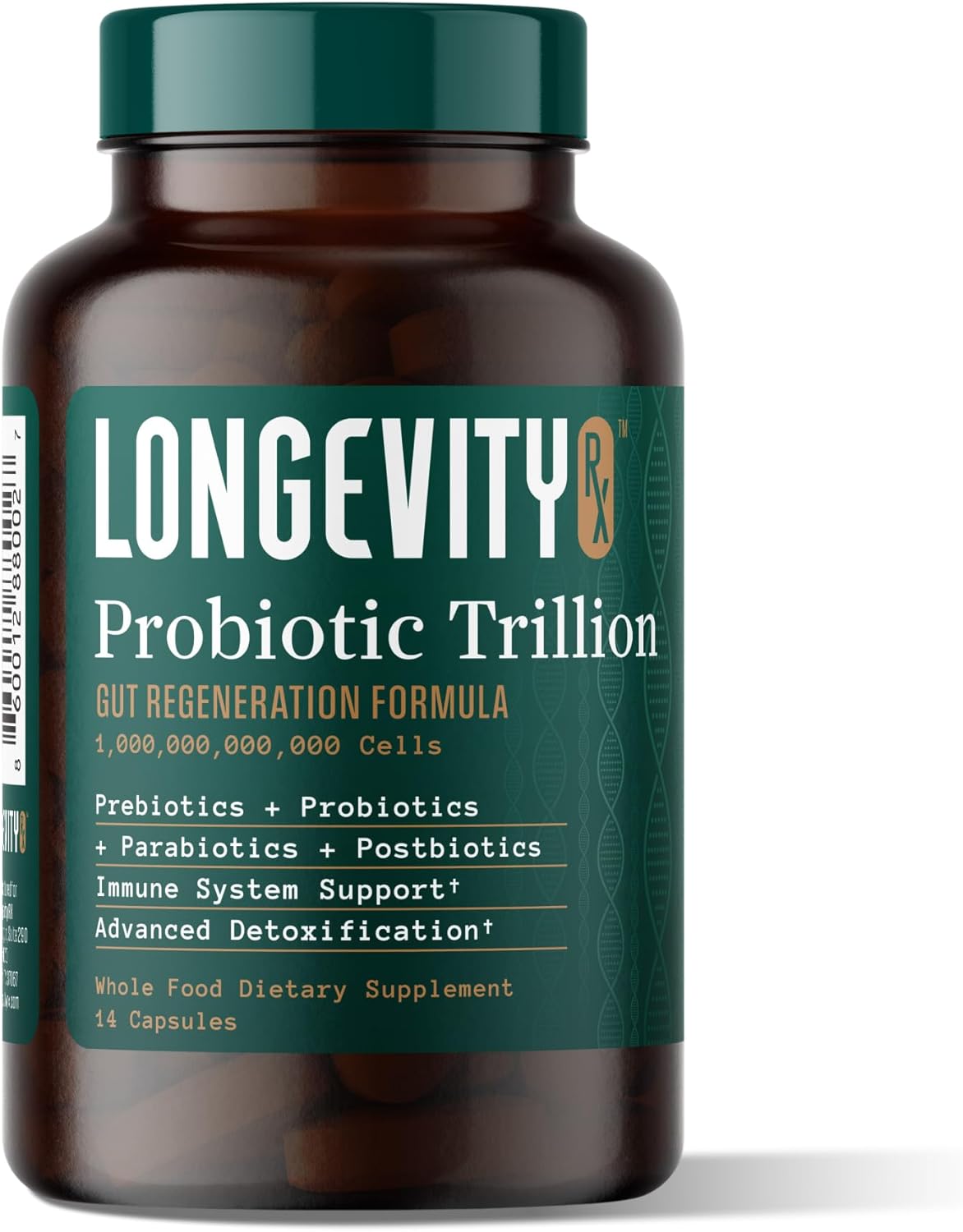 Probiotic Trillion – 1 Trillion CFU with Prebiotics, Probiotics, Parabiotics & Postbiotics – Bacillus Subtilis AB-22 – Gut Health, Immune Support, Glyphosate Detox – 30 Day Supply