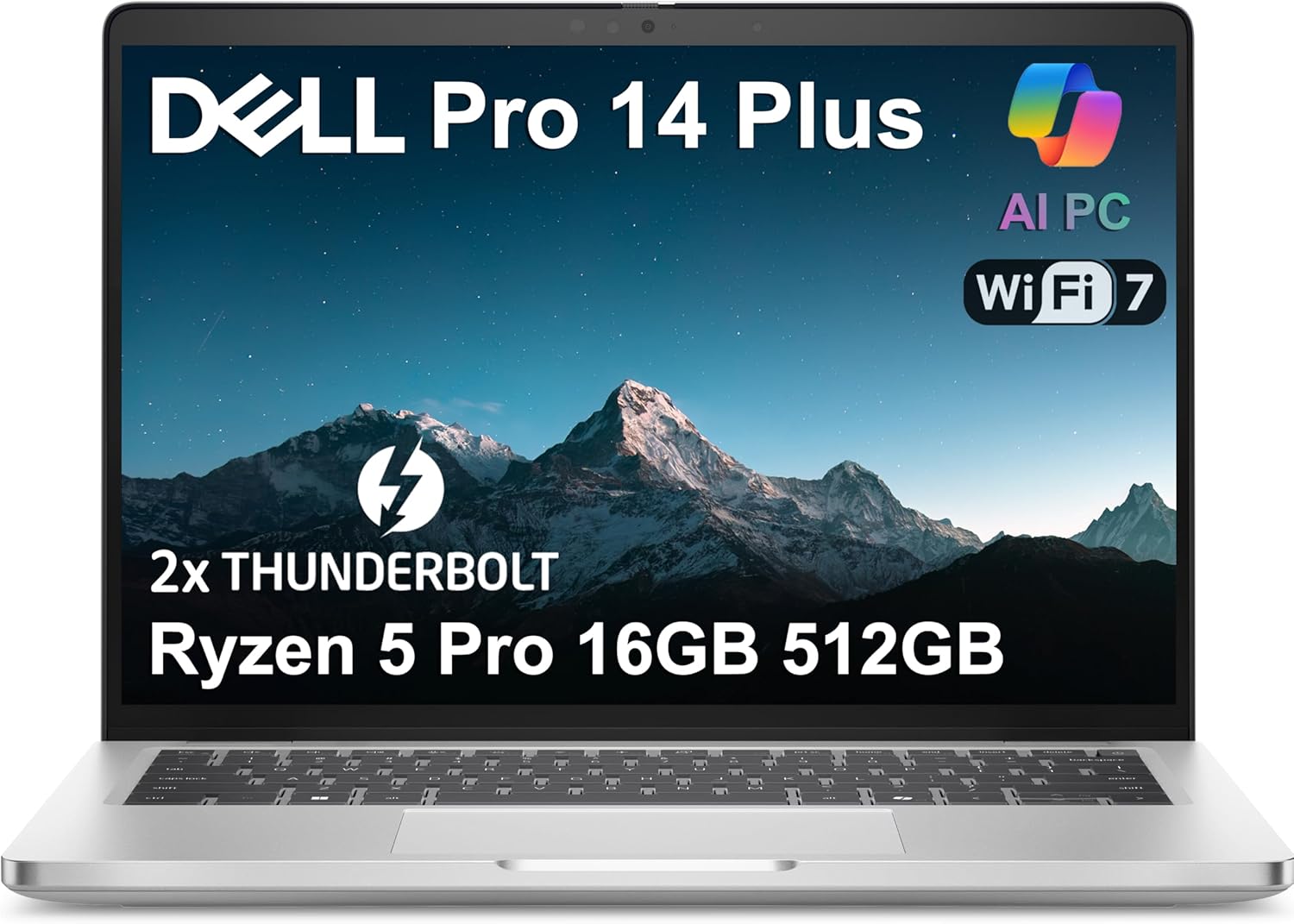 Dell Pro 14 Plus (Next Gen Latitude 5450) AI Business Laptop (14″ FHD+, AMD Ryzen 5 Pro 230 (> Intel i7-1355U), 16GB 7500 MT/s RAM, 512GB SSD), Backlit, 1080p IR Webcam, Wi-Fi 7, Win 11 Pro, PB14255
