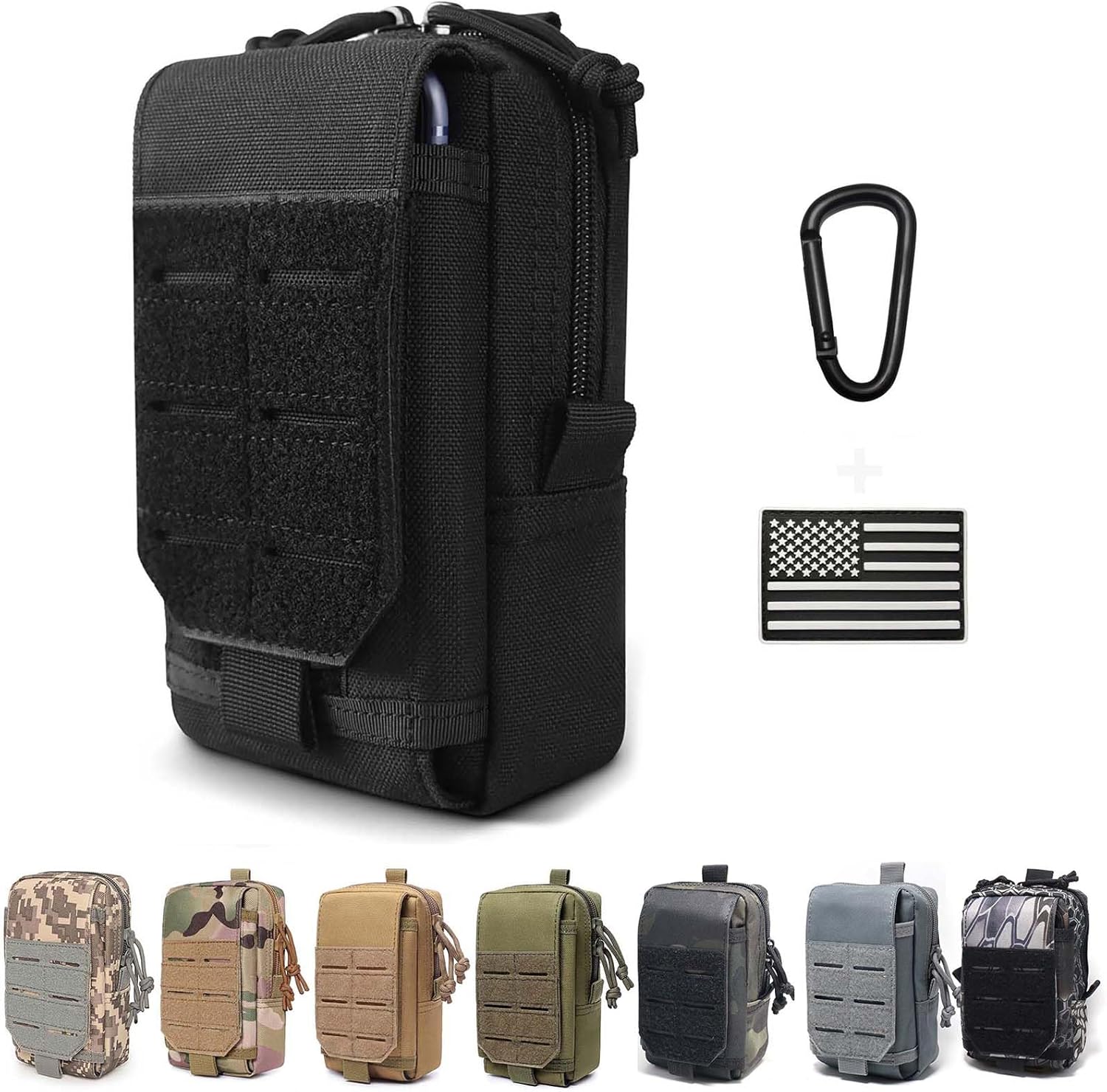 Tactical Molle Utility Pouch Cell Phone Pouch, Waist Bag Belt Pouch for Men, EDC Bag Gadget Organizer Vest Pack Purse Mobile Phone Case Hunting Compact Bag for Runing