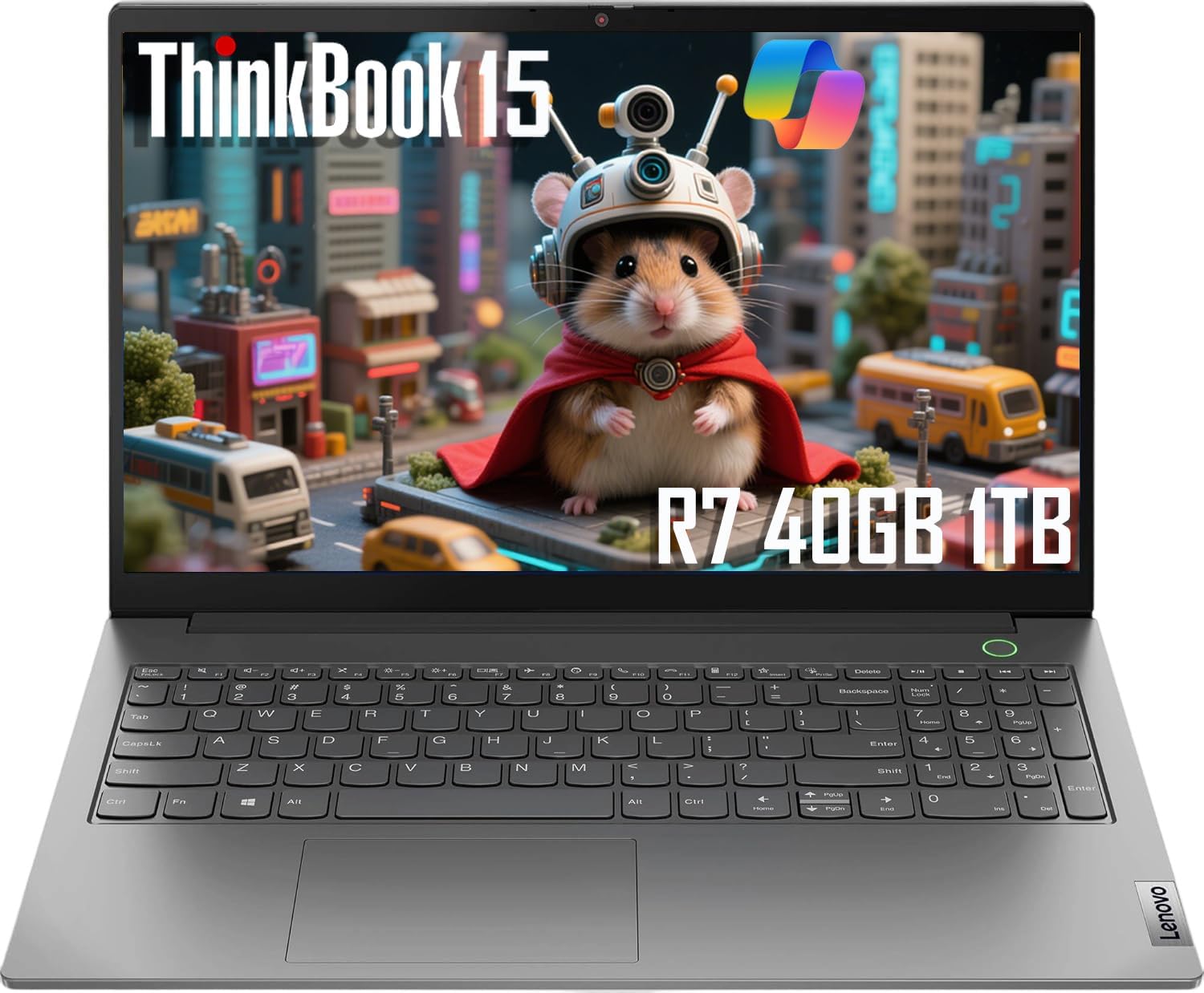 Lenovo ThinkBook 15 Business Laptop (15.6″ FHD Anti-Glare, 40GB RAM, 1TB SSD, AMD Ryzen 7 5825U (> Intel i7-1255U)) Fingerprint, 1080p Webcam, Military Grade, Wi-Fi, Ethernet, Win 11 Pro w/Copilot