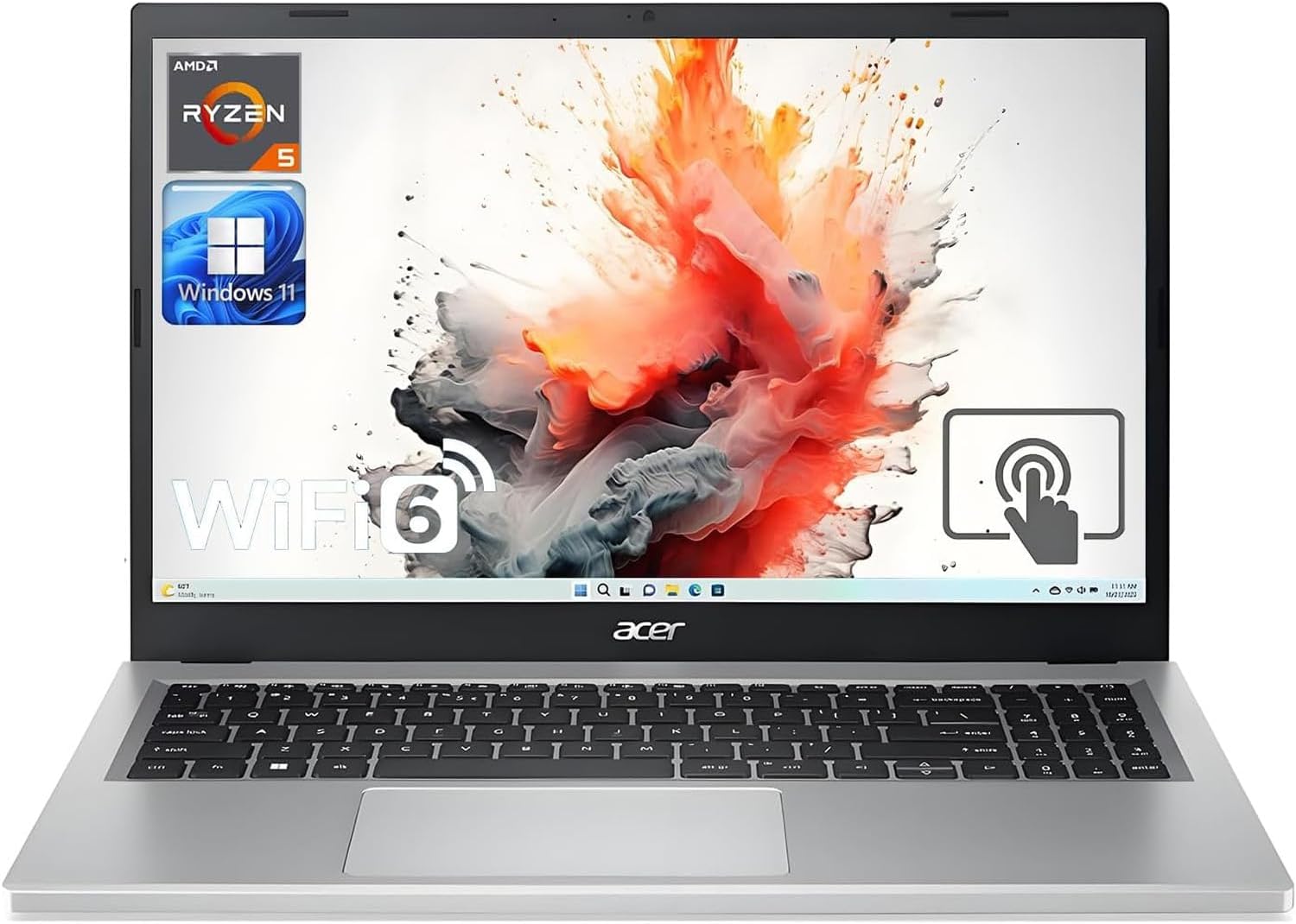 acer Aspire A315 15.6″ Full HD IPS Display Touch Business Laptop AMD Ryzen 5 (Up to 4.3 GHz), 16GB RAM, 256GB SSD, WiFi, HDMI, Bluetooth, USB-C, Windows 11 Home (Renewed)