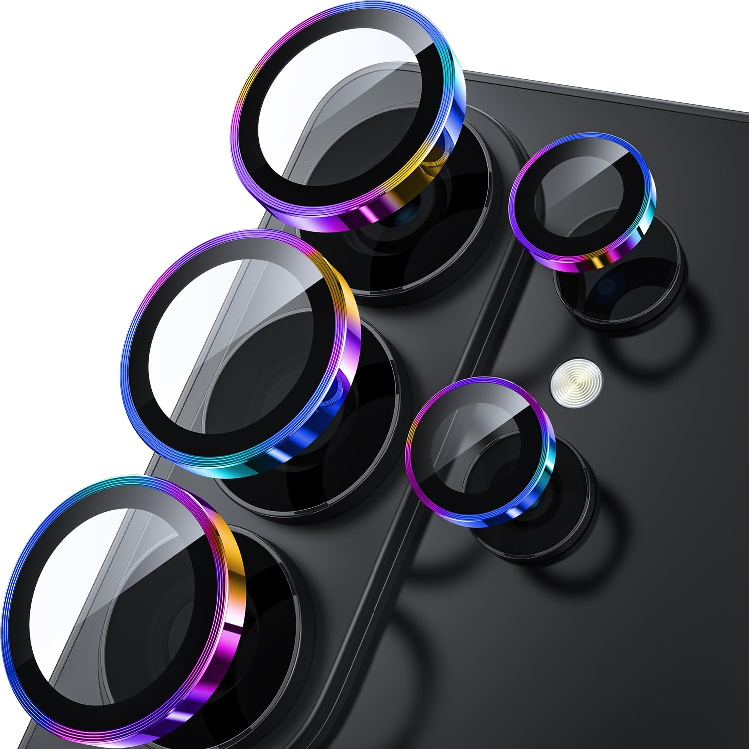 WSKEN for Samsung Galaxy S26 Ultra Camera Lens Protector – Ultra Thin Case Friendly, 9H Shatterproof Tempered Glass with Anti Scratch Metal Circle Camera Screen Protector Cover Accessories, Colorful