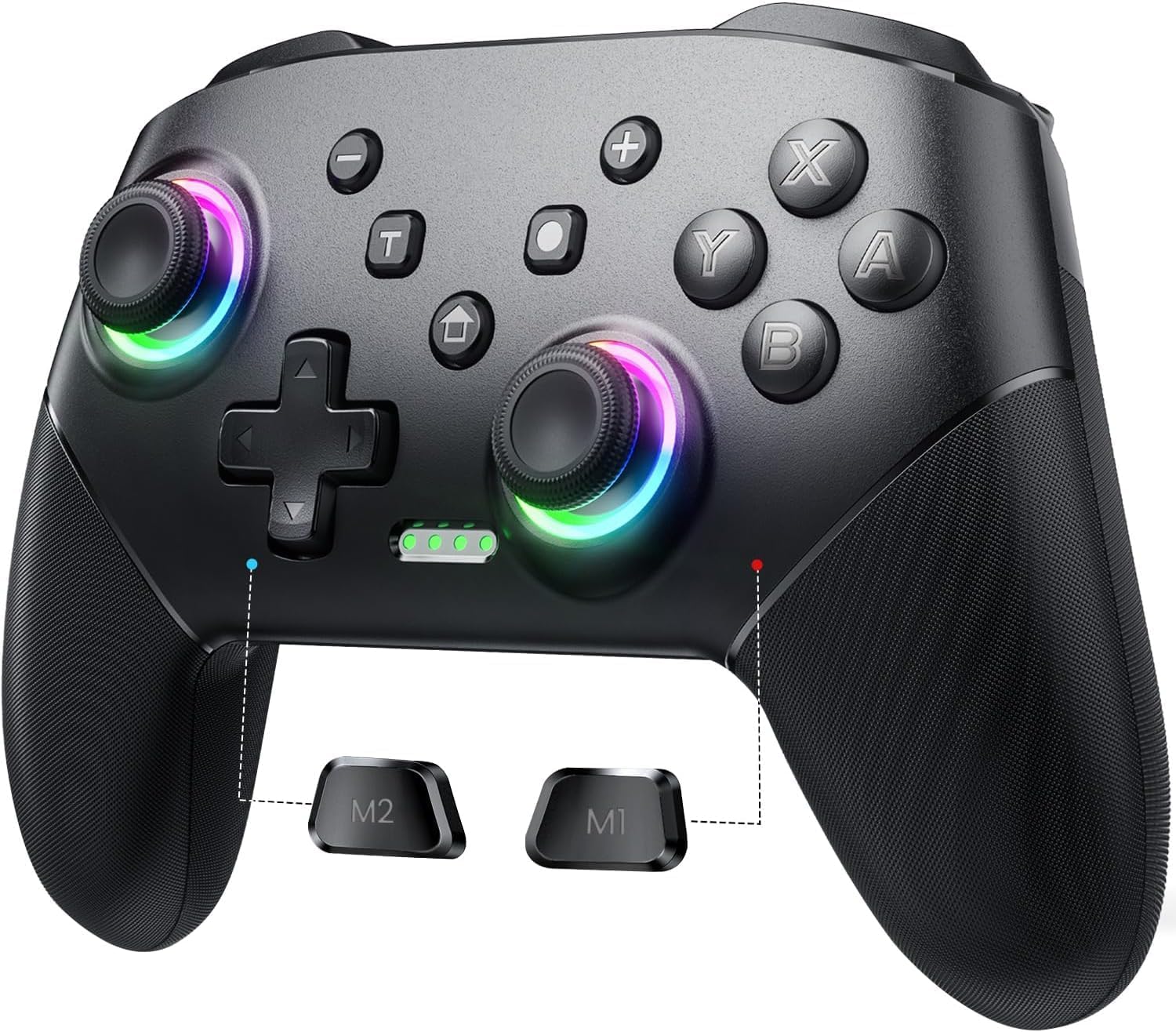 VOYEE Switch Controller Wireless, Pro Controllers Compatible with Switch/Lite/OLED/PC, One-Key Pairing Gamepad with 9-Color RGB LEDs 1000mAh Battery 6-Axis Motion Wake Up Function