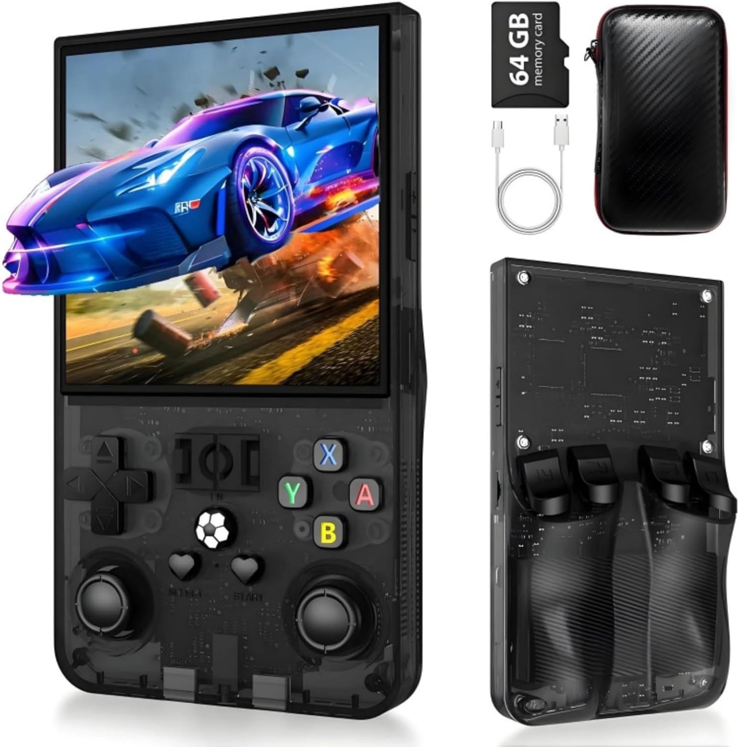 R36MAX Retro Handheld Game Console – 18,000+ Classic Games, 4.0″ IPS Display, Linux System, 64GB Storage – Your Retro Gaming Console and The to Relive Timeless Classics.(Yellow)