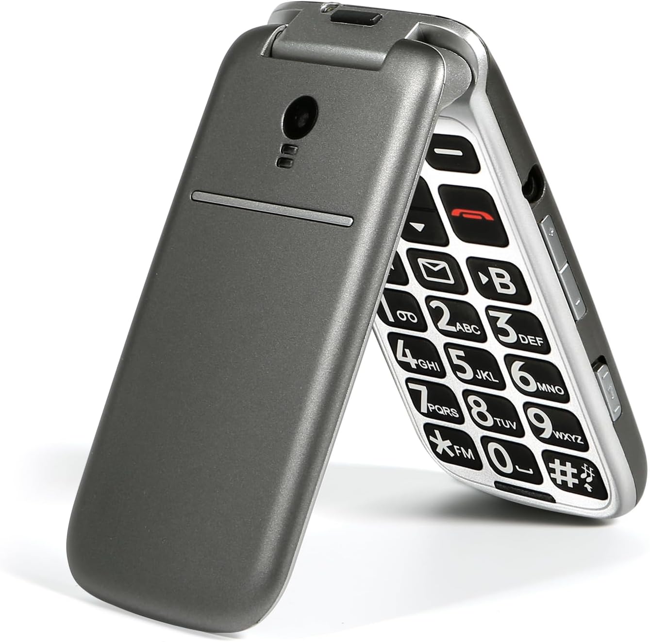 4G Volte Flip Mobile Phones Unlocked for Seniors, Big Buttons Cell Phone for Elderly & Kids, Clear Sound, SOS Button, Convenient USB-C & Charging Dock, Talking Numbers G3 Grey