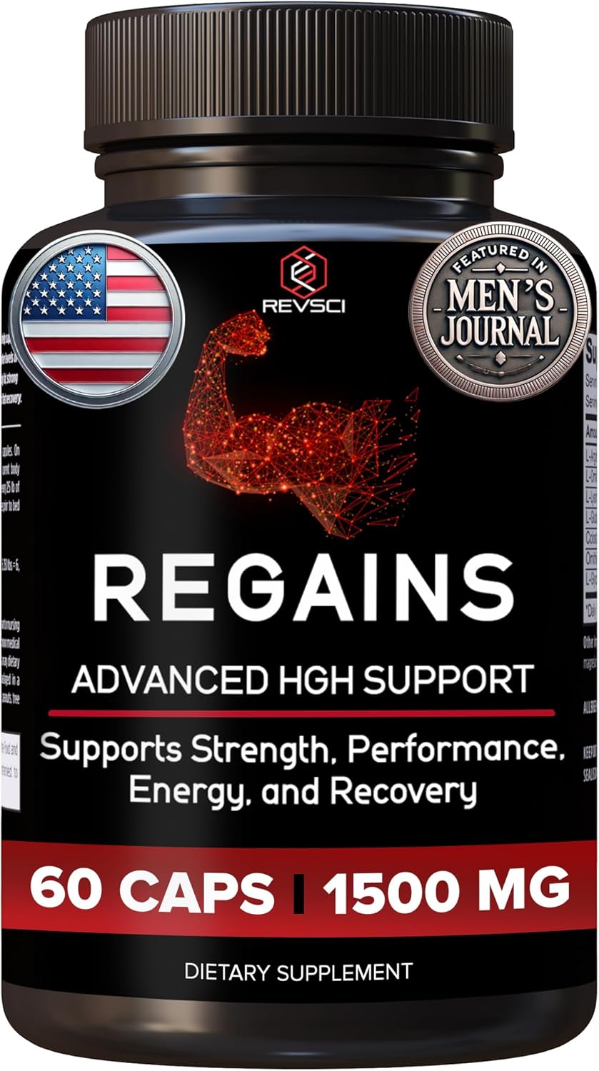 HGH Supplements for Men & Women – Regains Natural Anabolic Muscle Growth Building & Human Growth Hormone for Men, Muscle Builder for Men, Muscle Recovery Post Workout Supplement, 60 Protein Pills
