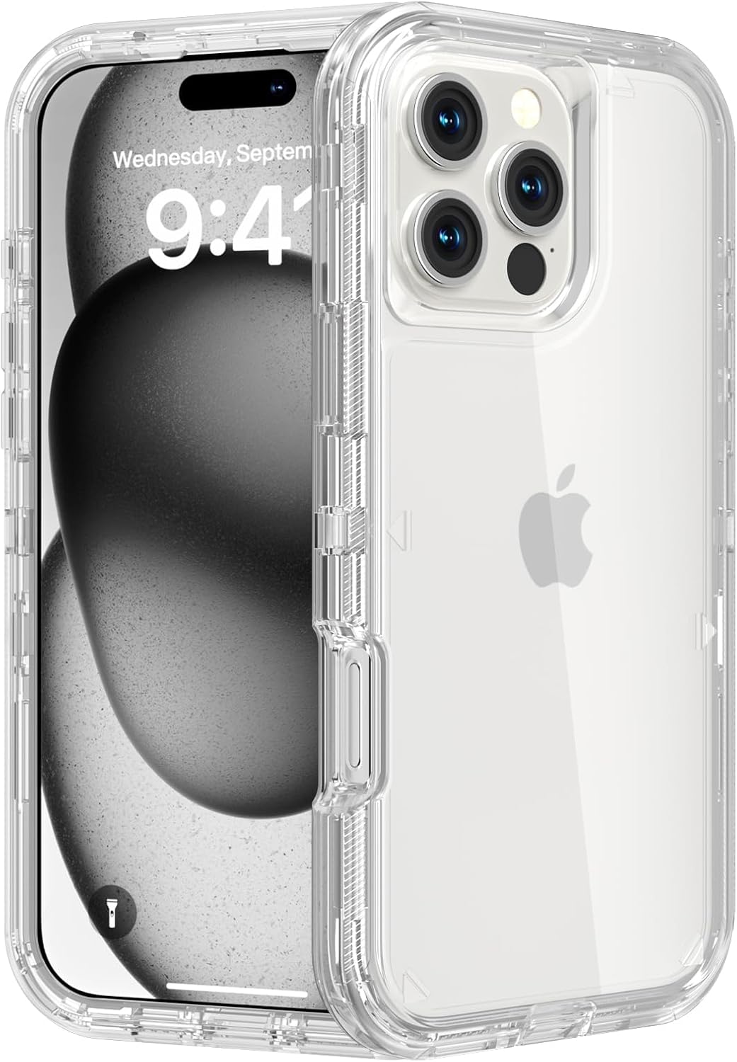 for iPhone 16 Pro Max Case, Heavy Duty Shockproof Protection Phone Cases, Anti-Drop, Dual Layer Transparent Protective Cover Compatible with iPhone 16 ProMax, 6.9 inch, Crystal Clear