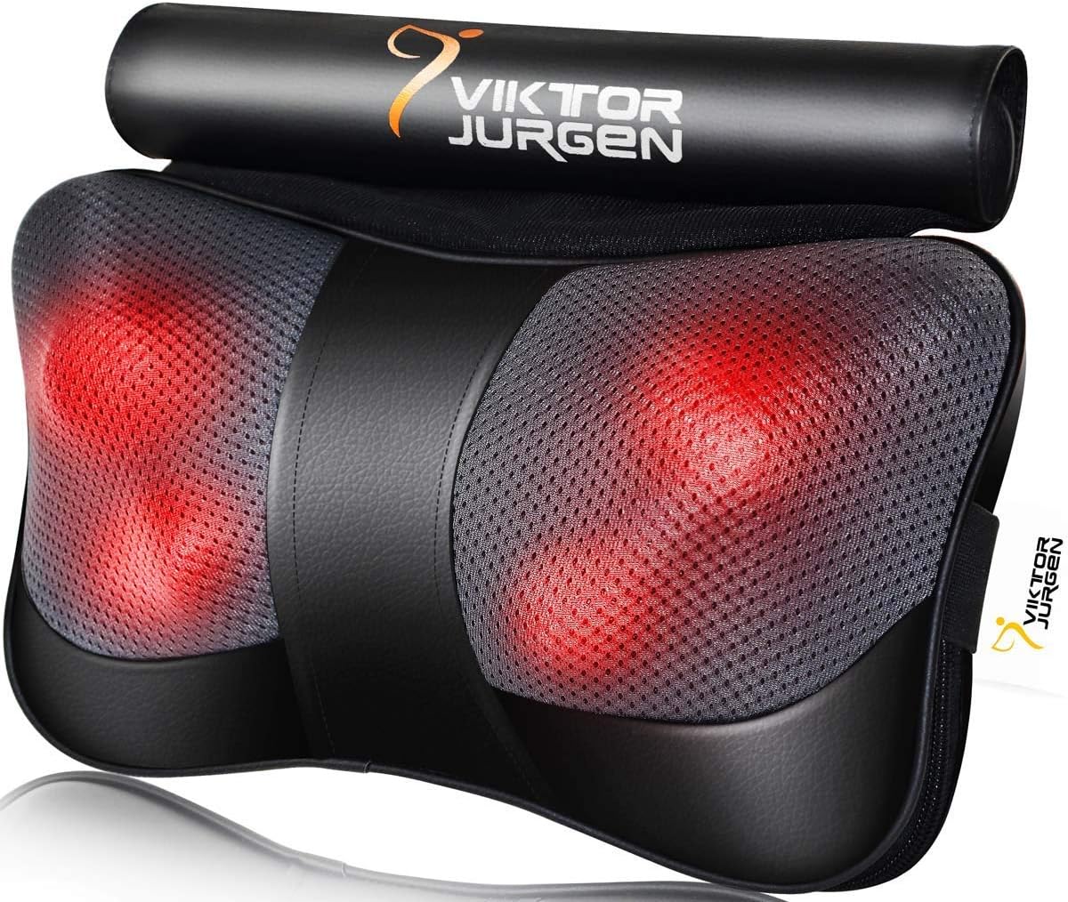 VIKTOR JURGEN Mothers Day Back Massager Gifts, Shiatsu Kneading Massager for Neck and Shoulder, Massage Pillow with Heat Relaxation Gifts for Women/Men/Dad/Mom/Fathers Day/Christmas