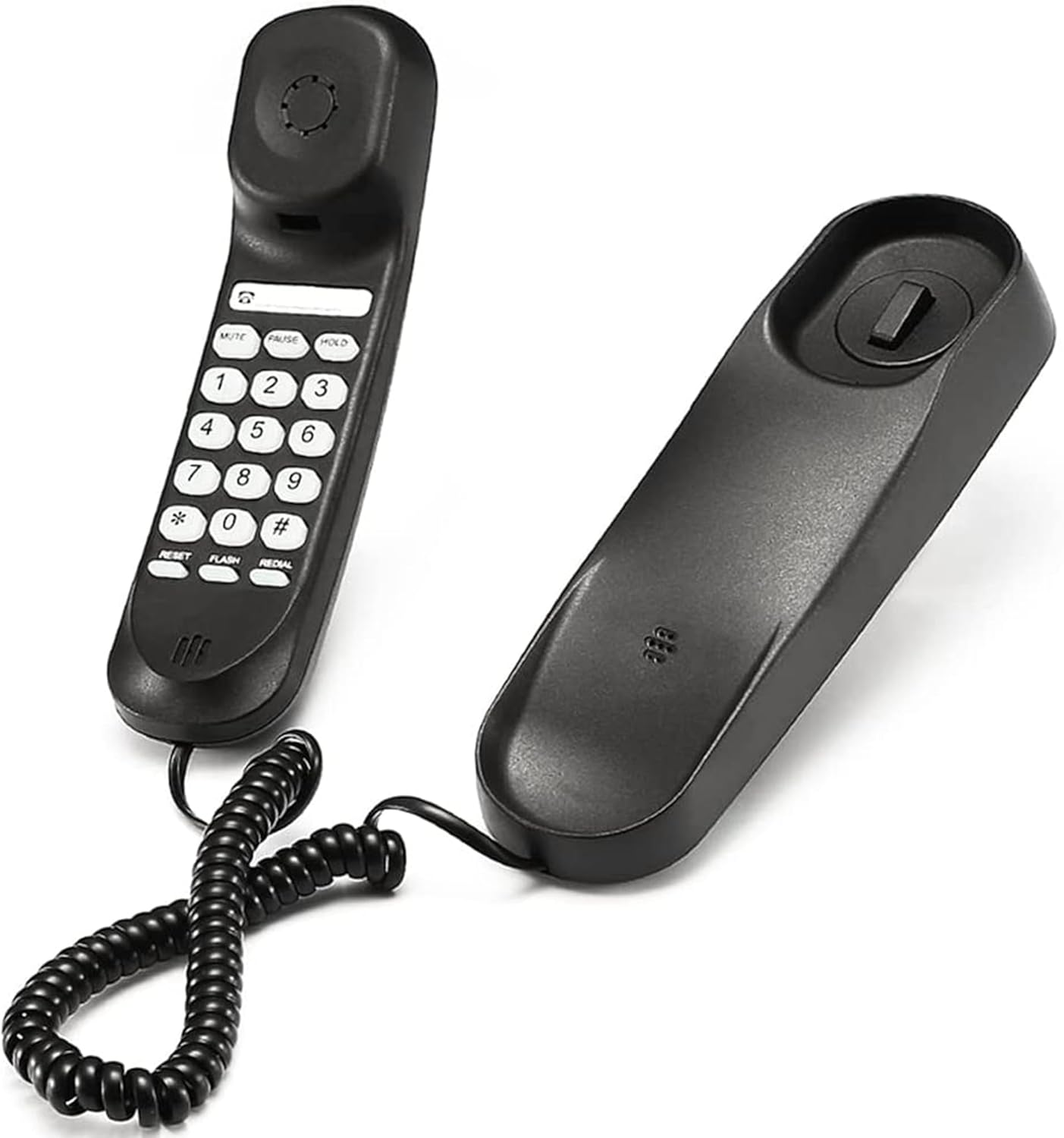 Landline Phone with Large Buttons for Seniors, Mini Phone for Home and Office (Black)