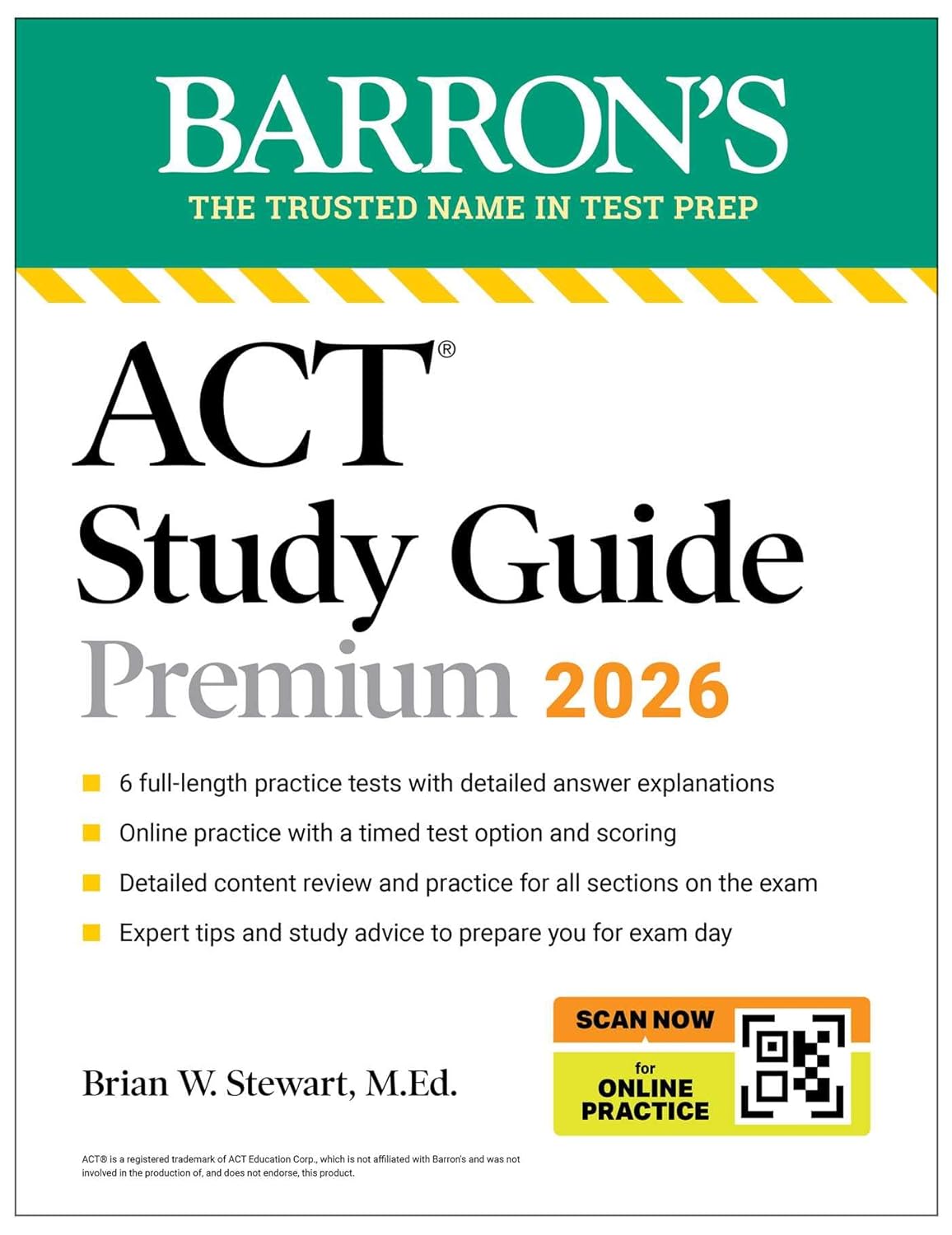 ACT Study Guide Premium, 2026: 6 Practice Tests + Comprehensive Review + Online Practice for the New Enhanced ACT (Barron’s ACT Prep)