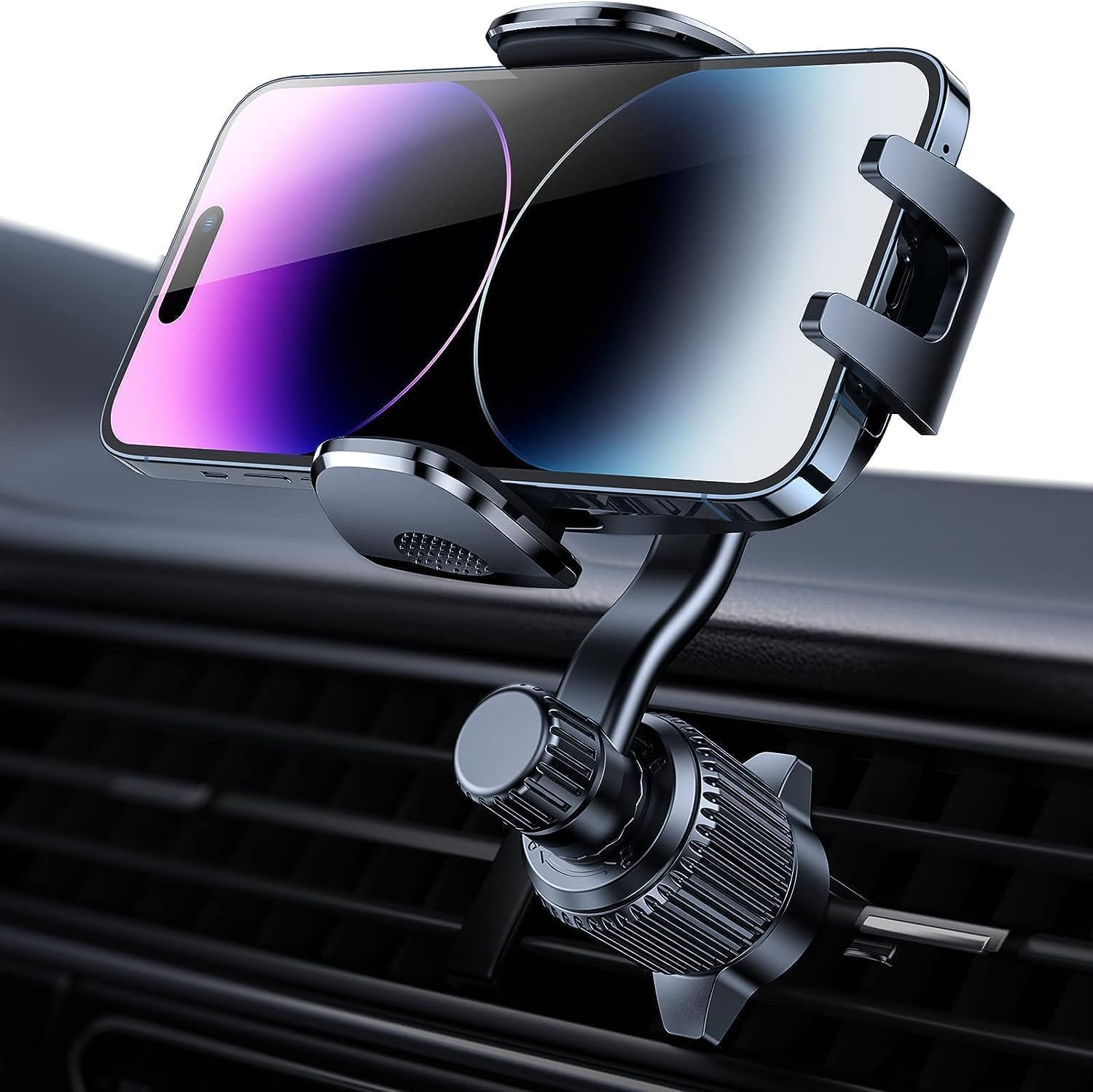 Car Vent Phone Mount, [Never Blocking Vent, Enjoy The Comfort of The A/C] Hands-Free Universal Extension Clip Air Phone Holder Car Fit for All Phones iPhone 17 16 15 14 13 12 Samsung More