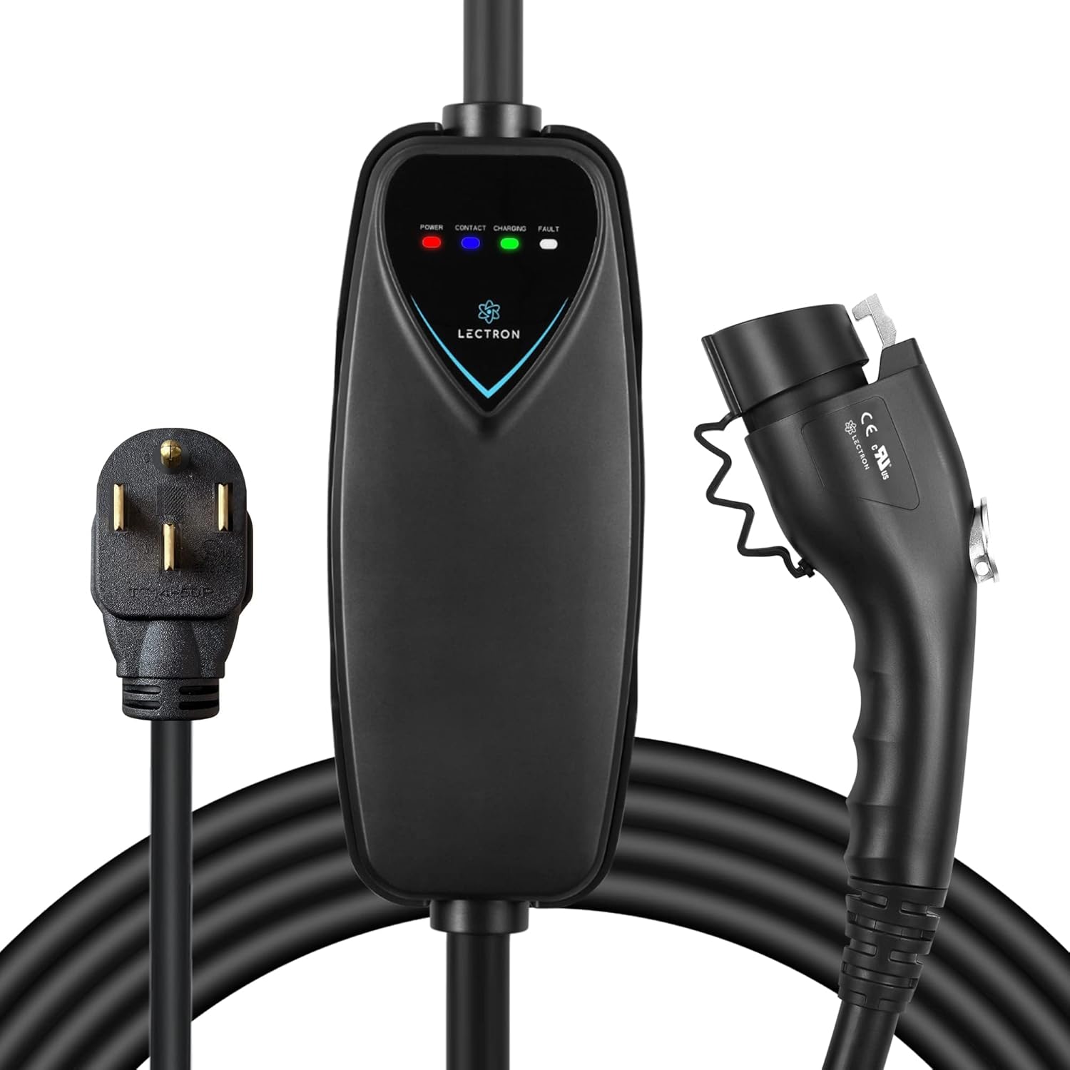 Lectron Level 2 EV Charger – ETL Certified, 240V, 40 Amp, NEMA 14-50 Plug, 16 ft Extension Cord & J1772 Cable- Portable Electric Car Charger for J1772 EVs and Plug-in Hybrid Vehicles