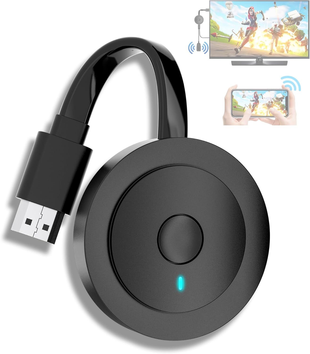 4K Wireless HDMI Display Dongle Adapter 1080P, WiFi Casting Movies, Shows Receiver for i-Phone, i-Pad, iOS, Android, Tablet, Laptop, Windows to HDTV/Monitor/Projector, Support Miracast Air Play DLNA