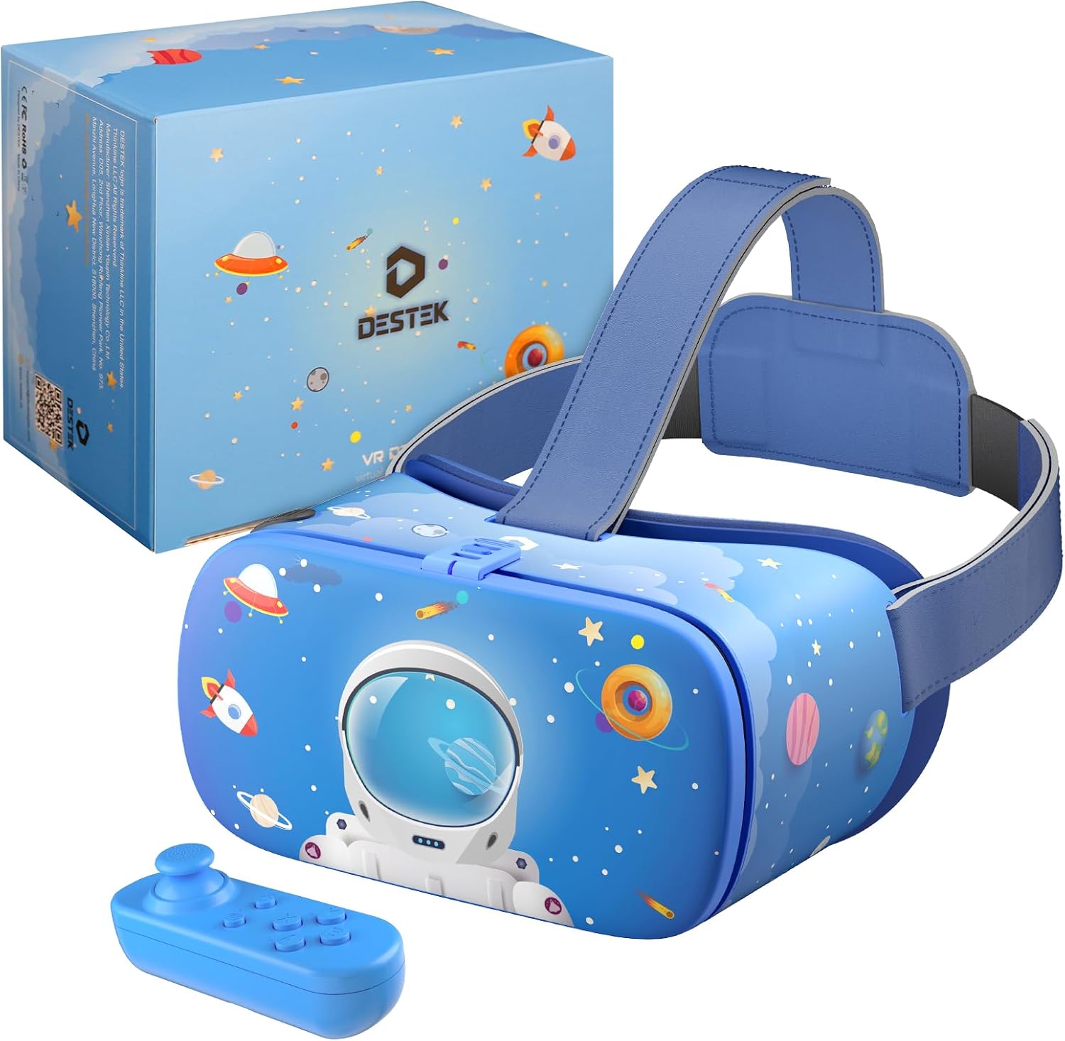 DESTEK VR Headset for Kids – Gift Box Educational & Game Eye Protect Phone Virtual Reality Family Friendly Adventure HD Explore Wildlife with VR Headset for Phone 4.7-7.2in Screen