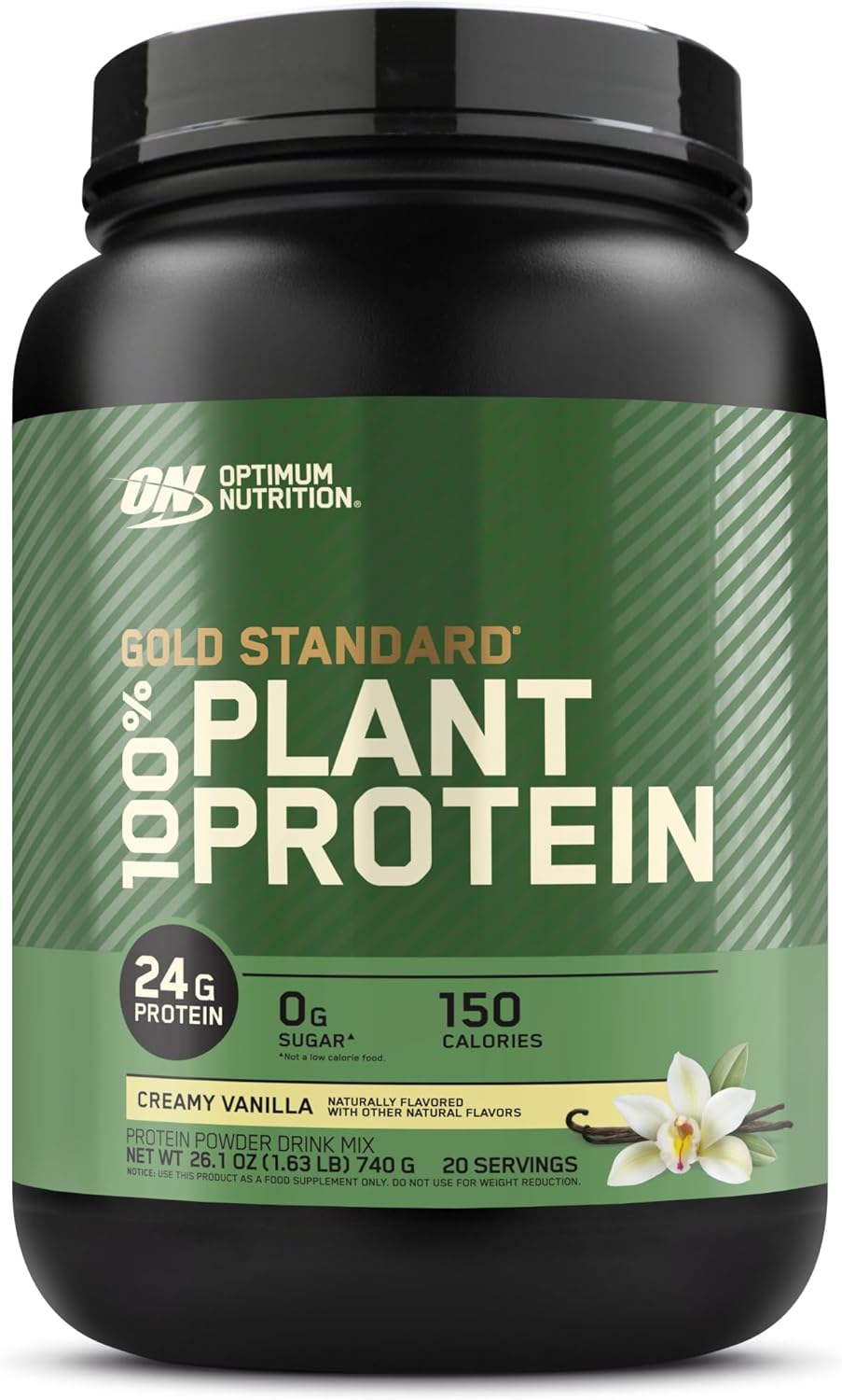 Optimum Nutrition Gold Standard 100% Plant Based Protein Powder, Gluten Free, Vegan Protein for Muscle Support and Recovery with Amino Acids – Creamy Vanilla, 20 Servings (Packaging May Vary)