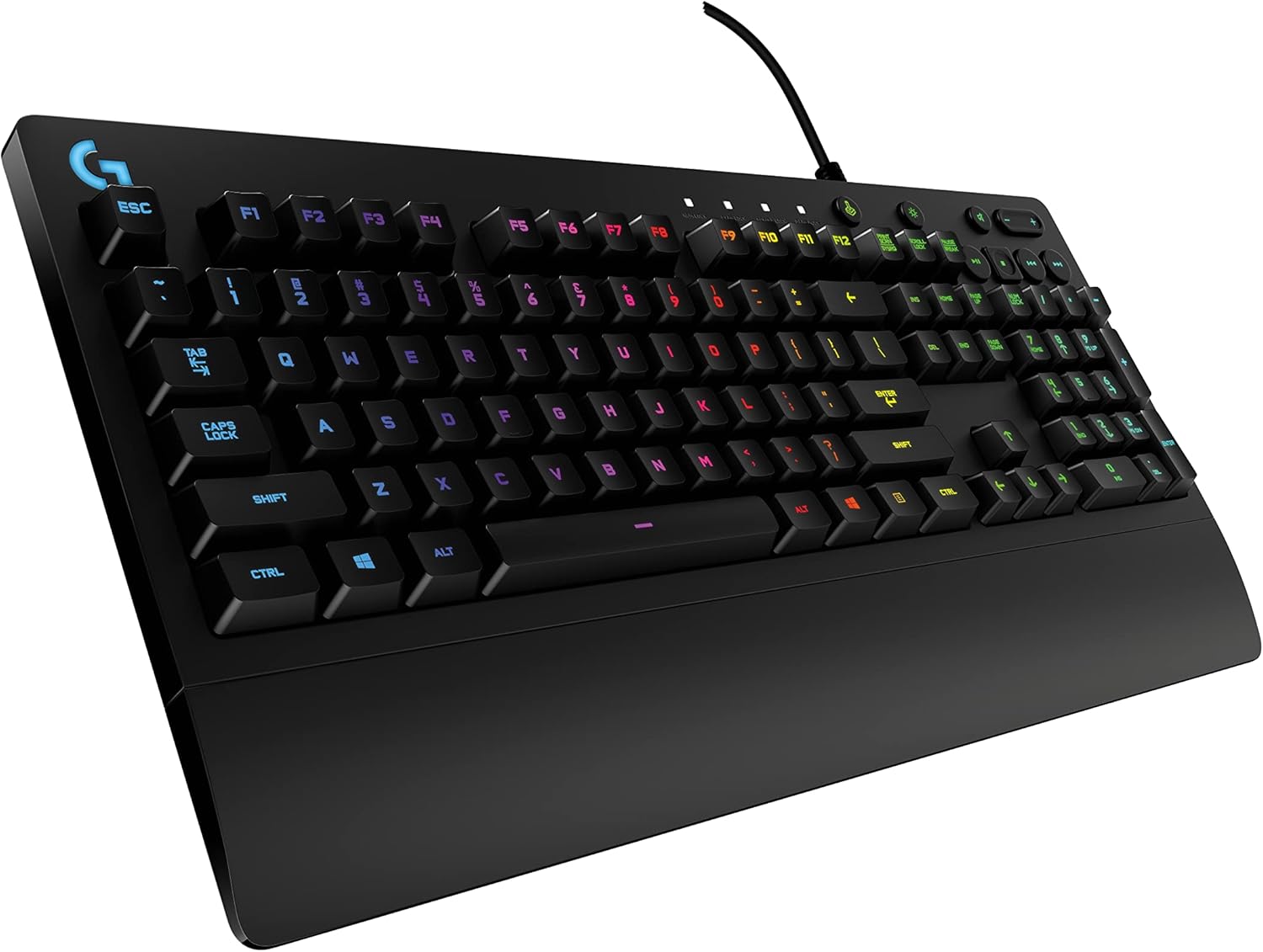 Logitech G213 Prodigy Gaming Keyboard – Wired RGB Backlit Keyboard with Mech-Dome Keys, Palm Rest, Adjustable Feet, Media Controls, USB, Compatible with Windows – Black