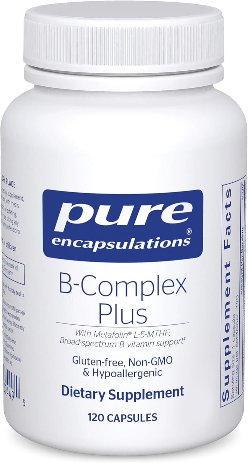 Pure Encapsulations B-Complex Plus – B Vitamins Supplement to Support Neurological Health, Cardiovascular Health, Energy Levels & Nervous System Support* – with Vitamin B12 & More – 120 Capsules