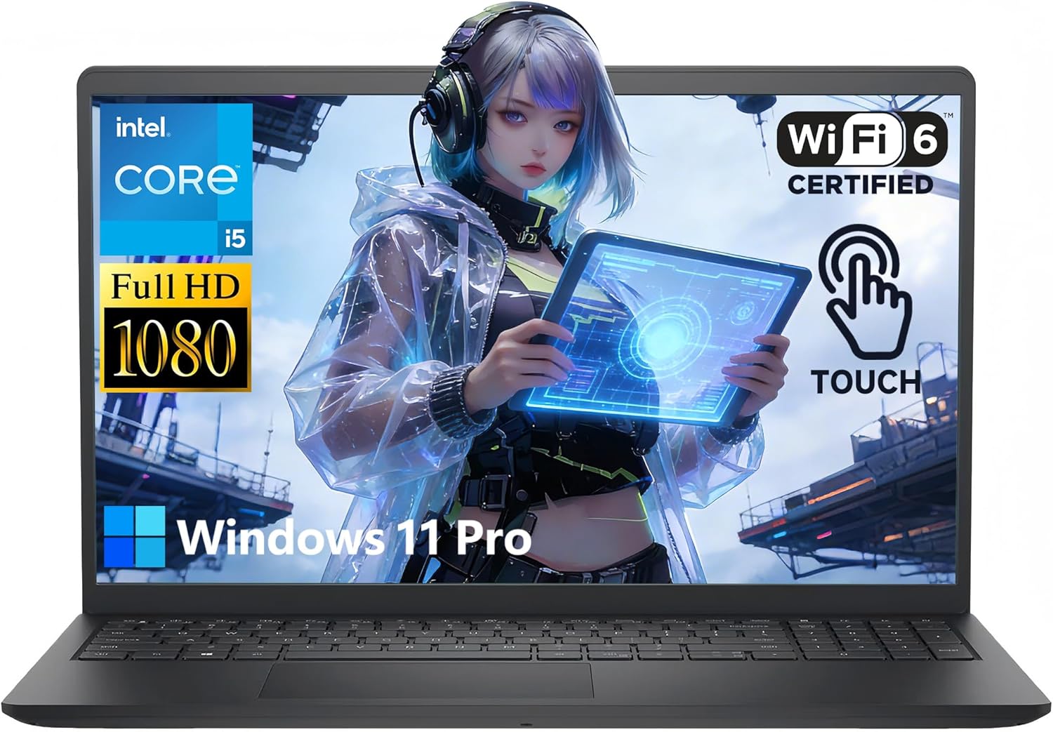 Dell Touchscreen Laptop Computer, Intel 10-Core i5-1334U(Beat Ryzen 7 7730U), 32GB RAM 1TB SSD, Win 11 Pro WiFi6 Long Battery Life Bluetooth, 15.6″ Laptops for Gaming Business