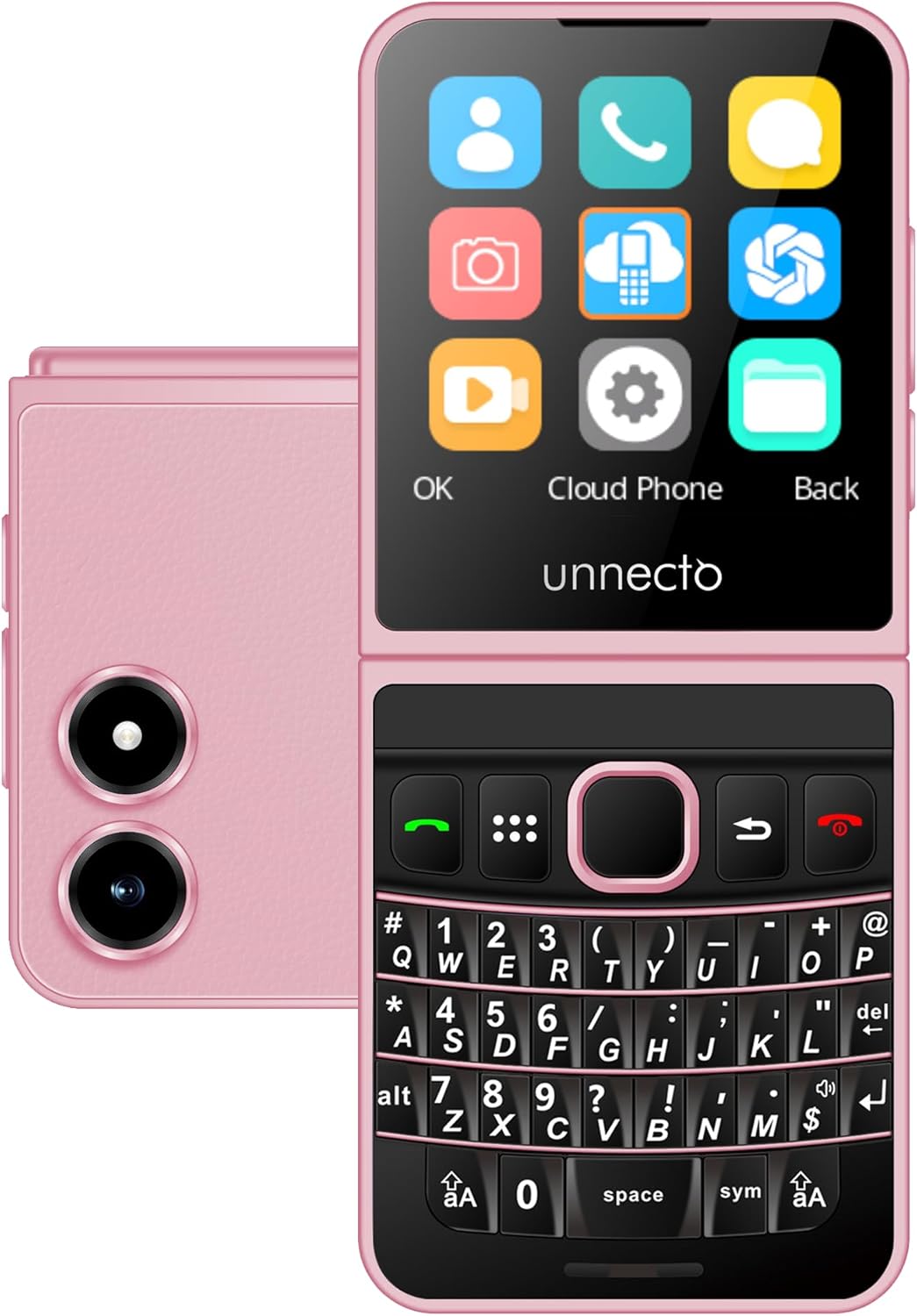 Snap | Dual SIM | 4G/LTE | Unlocked | QWERTY Keyboard | Flip Phone | Cloud OS | Pink
