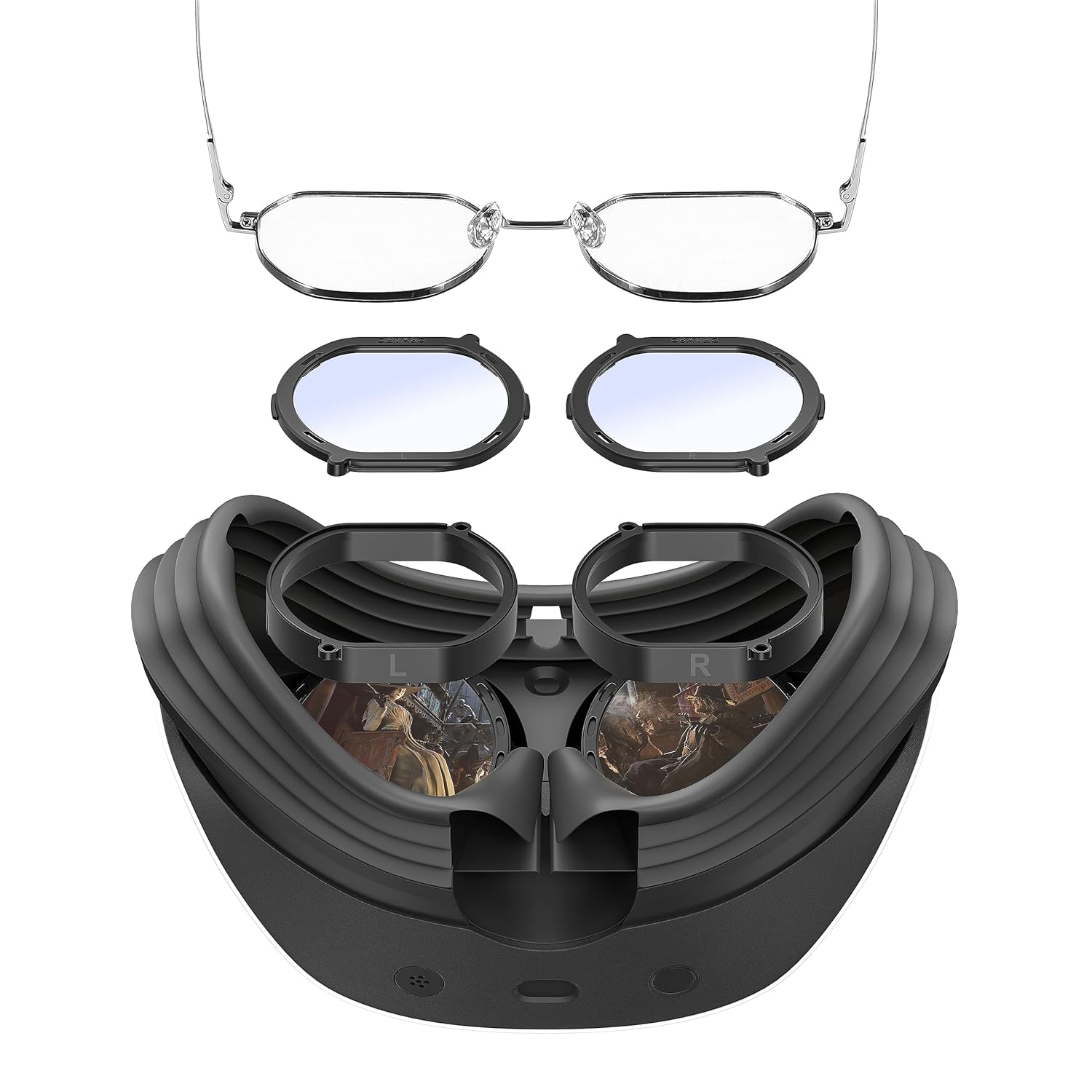 DEVASO Glasses Spacer Protector for PSVR2, Blue Light Blocking Glasses Compatible with Playstation VR2, Anti-Scratch Ring Adapter Prevent Eyeglass Glasses from Scratching for PS VR2 (1 Pair)