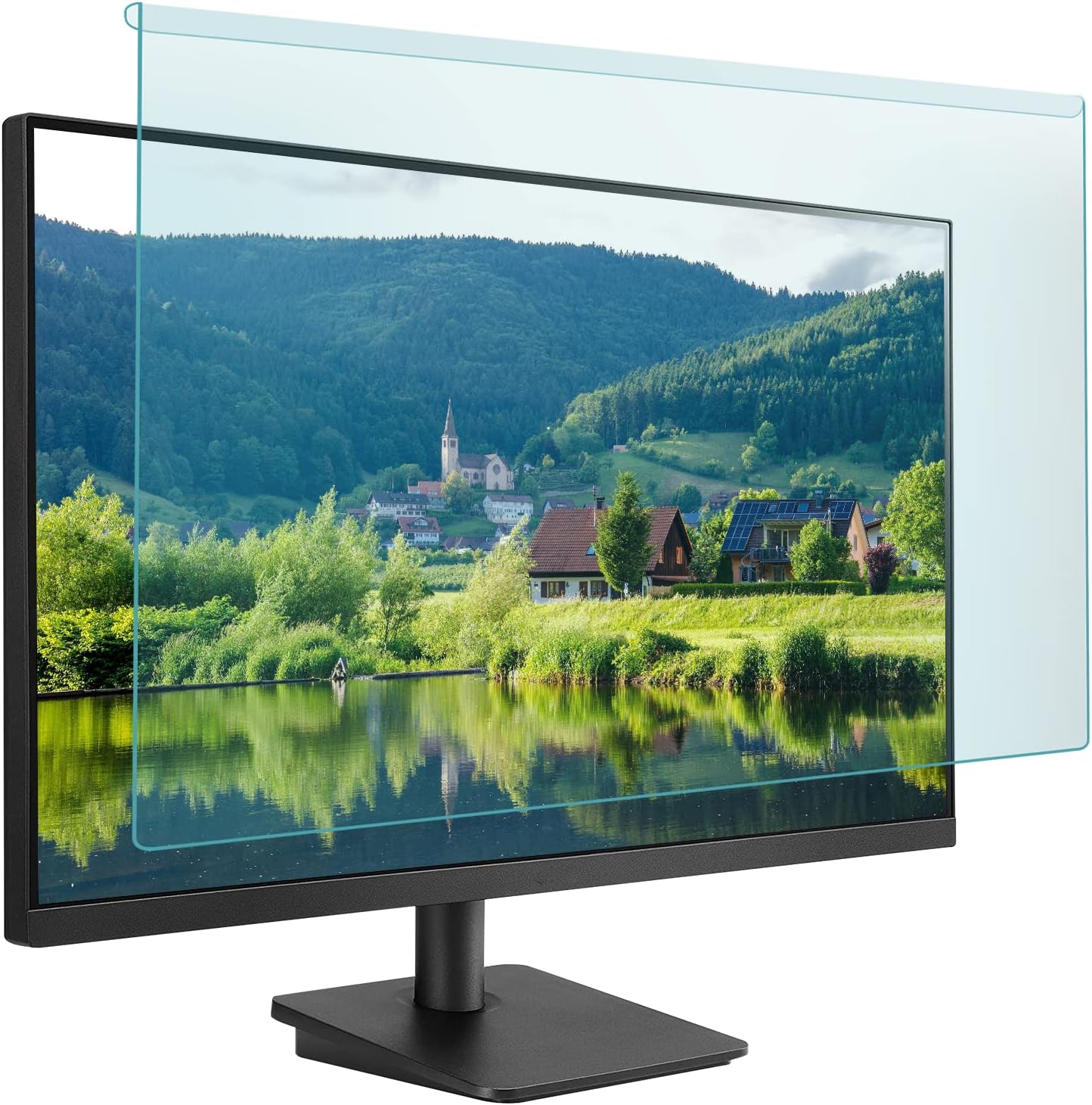 27 Inch Blue Light Blocking Screen Protector Panel, Eye Protection Easy Hanging Type Acrylic Blue Light Filter for 26-27 Inch Diagonal Widescreen Desktop Computer LED PC Monitor