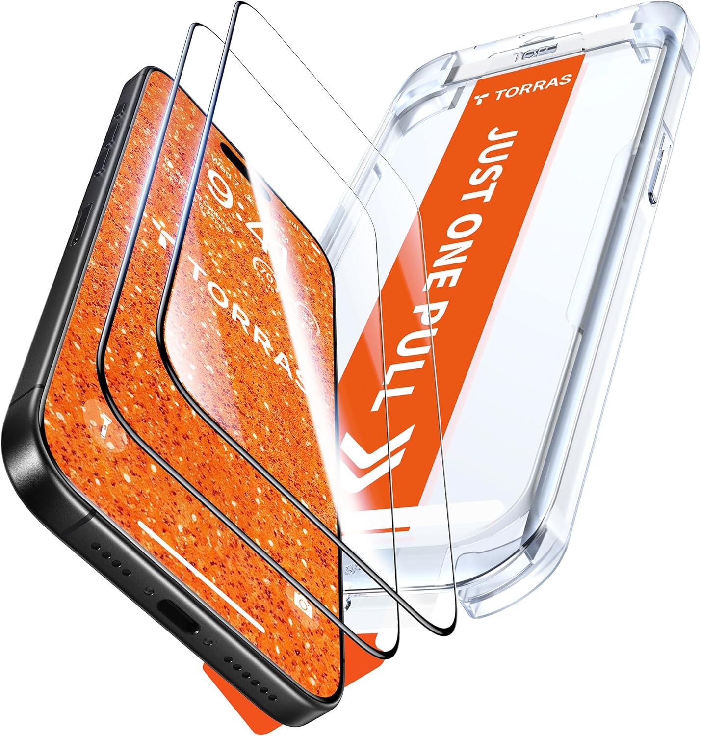 TORRAS for iPhone 17 Screen Protector [12Ft Military-Grade Shatterproof] [9H+ Aerospace Tempered Glass] Anti-Scratch Full Coverage Fit Screen Protector 17 6.3″ 2-Pack