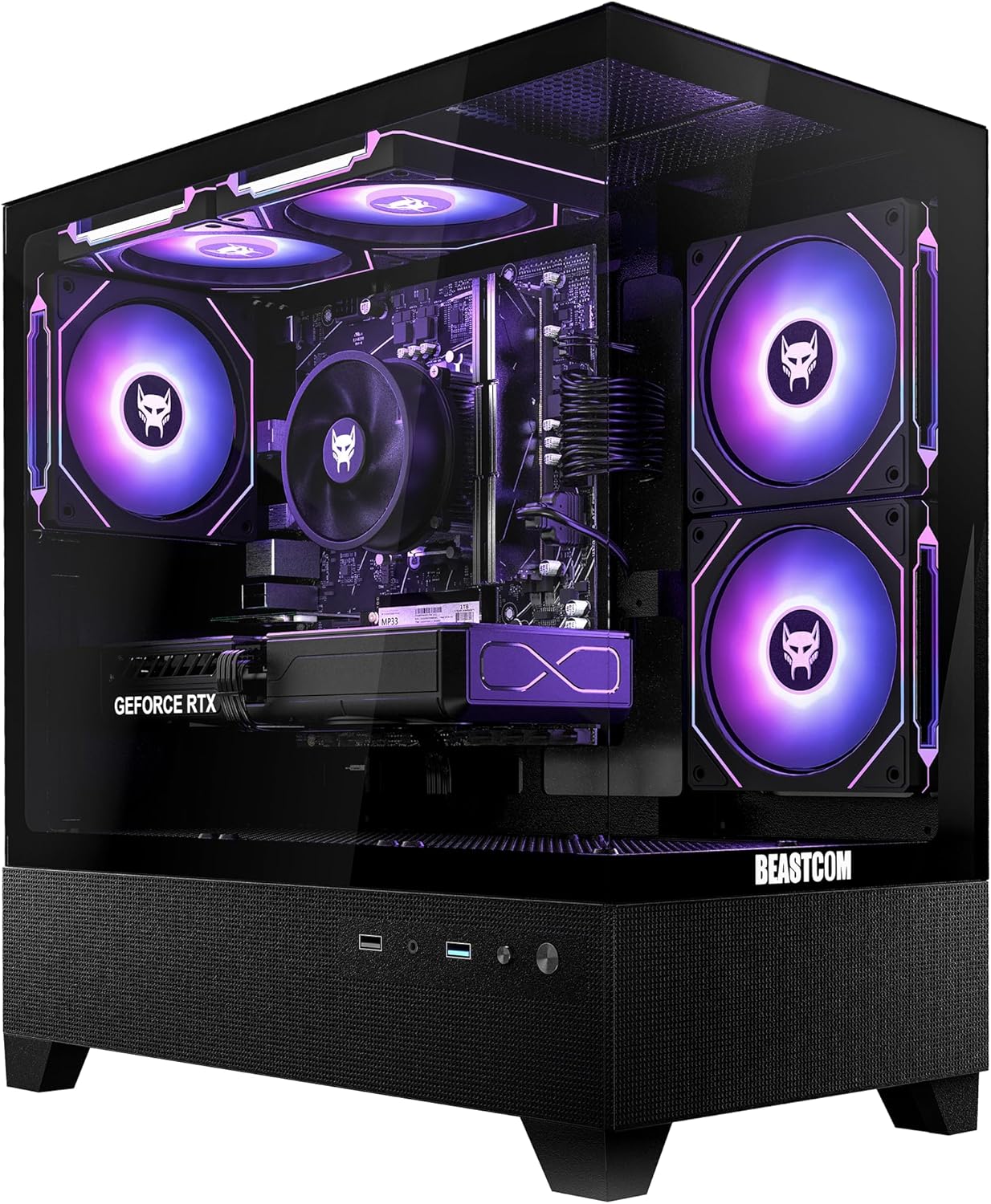 BEASTCOM Q5 Pro Gaming PC | AMD Ryzen 5 4500 6X 4,10GHz 12 Threads | GeForce RTX 3050 6GB | 16GB RAM | 1TB NVMe SSD | WiFi 5