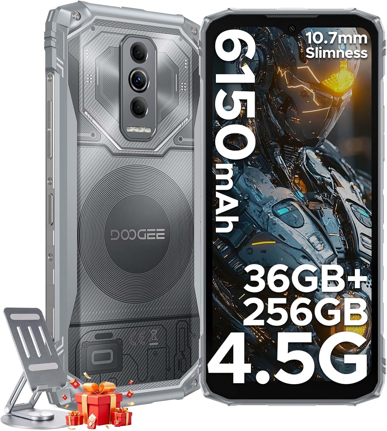 DOOGEE Blade 10 Ultra Energy Rugged Phone 4.5G, 36GB+256GB/2TB /6150mAh OTG / 64MP/ 6.56″ HD+ 90Hz Android 15 Rugged Smartphone Dual SIM/NFC/Face ID/Fingerprint/IP68/IP69K Waterproof Phone 2026