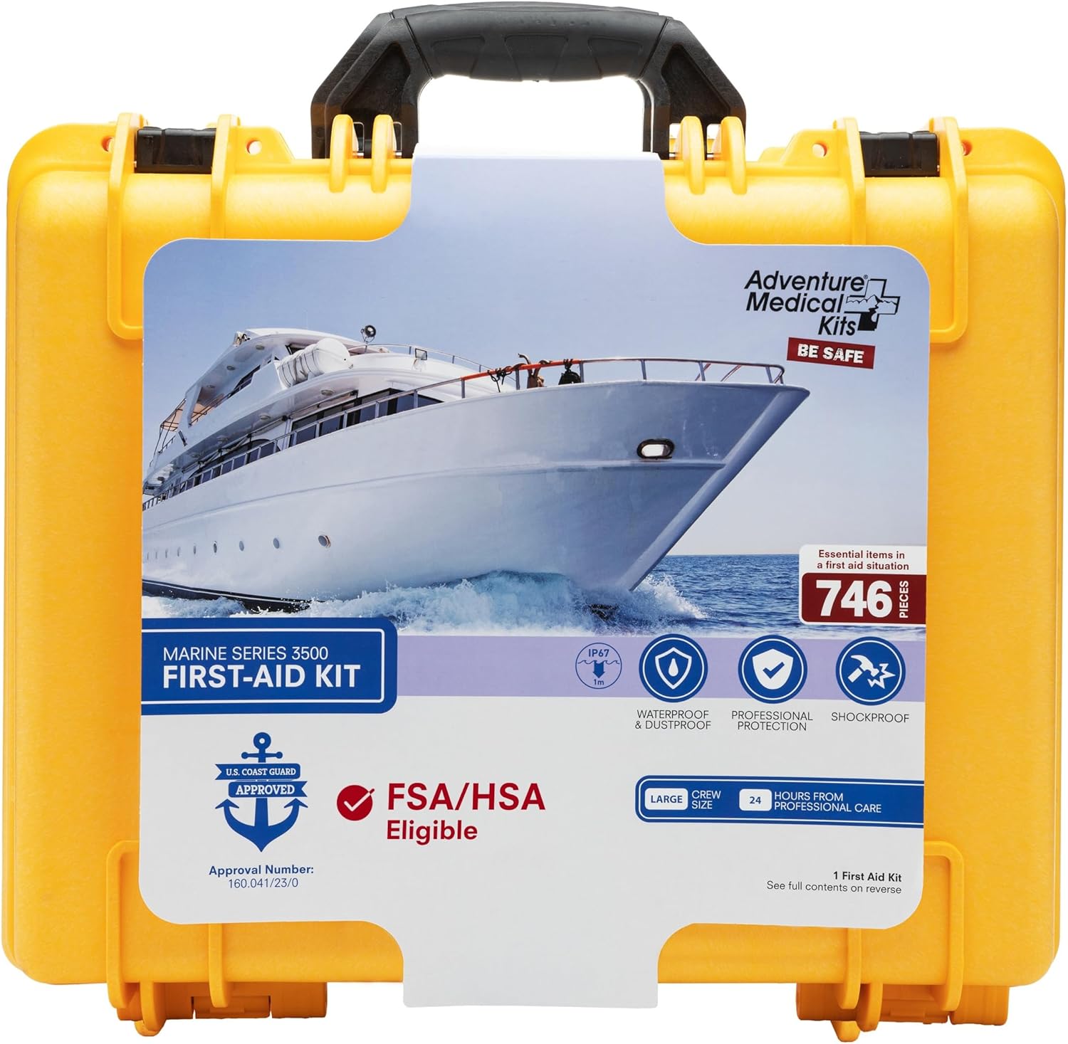 Adventure Medical Kits Marine Series Medical Kit – 3500 – Boat First Aid Kit For Large Crews 24 Hours From Care – Includes Emergency Medical Supplies Like Bandages, Medicine, Guide Book & More