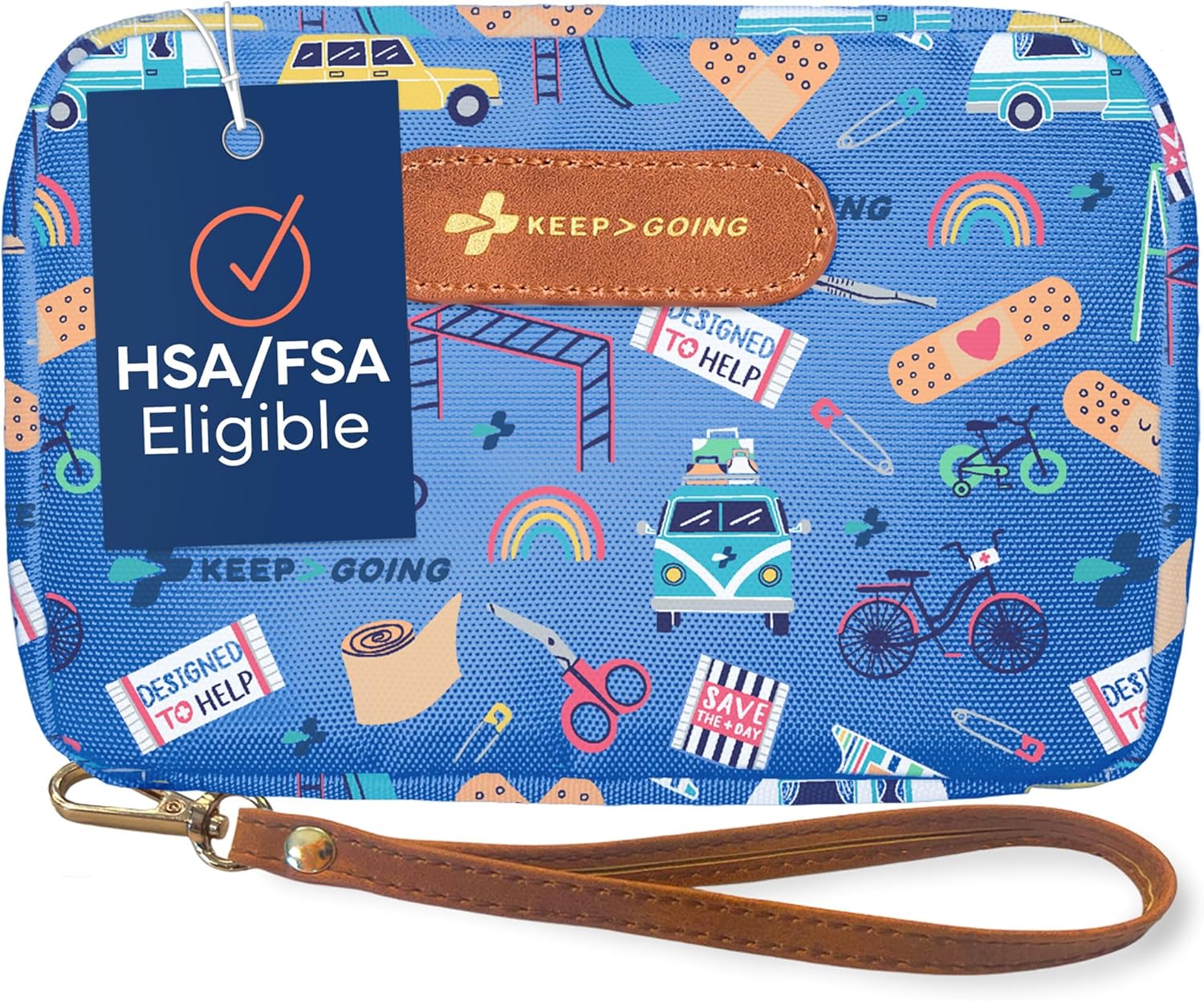 KeepGoing Travel First Aid Kit for Kids – 130 Pc. for Car, Home, Purse, Diaper Bag & Backpack with Latex-Free Bandages – Mini First Aid Kit Travel Size TSA-Approved