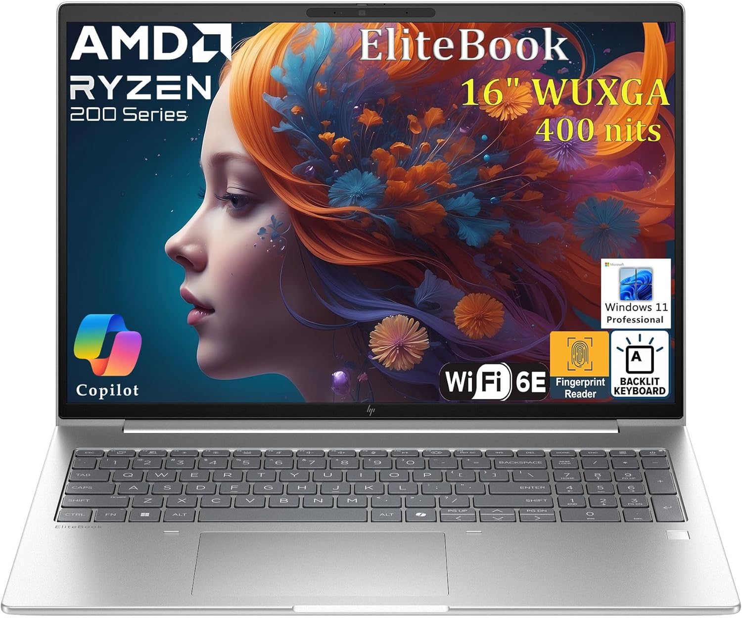 HP 2026 Newly Released EliteBook 16″ Business Laptop Computer, Copilot AI, AMD Ryzen 5 200 Series, 32GB DDR5 RAM, 1TB PCIe SSD, FHD+, WiFi 6E, Backlit Keyboard, Fingerprint Reader, Windows 11 Pro