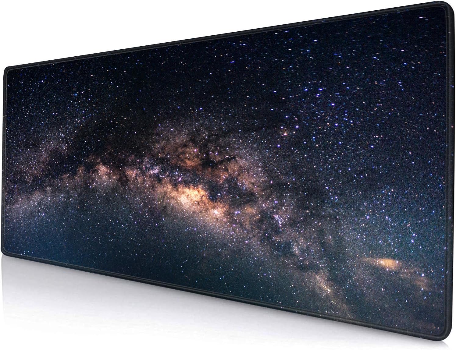 Large Gaming Mouse Pad with Stitched Edges, Galaxy Desk Mat, Extended XL Keyboard Pad, Non-Slip Rubber Base Desk Pad for Keyboard and Mouse, 31.5X11.8 inch