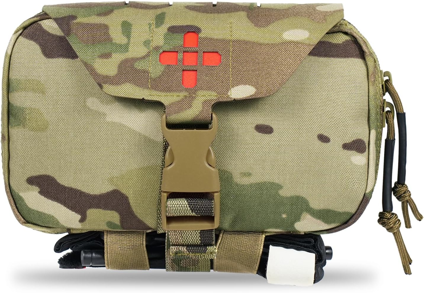 Ifak Pouch-Rapid Deployment Tactical MOLLE Trauma Kit Pouches, Quick Release Tear-Off Medical First Aid Kit Organiser with Red Immediate Identify for Emergency Surviva.