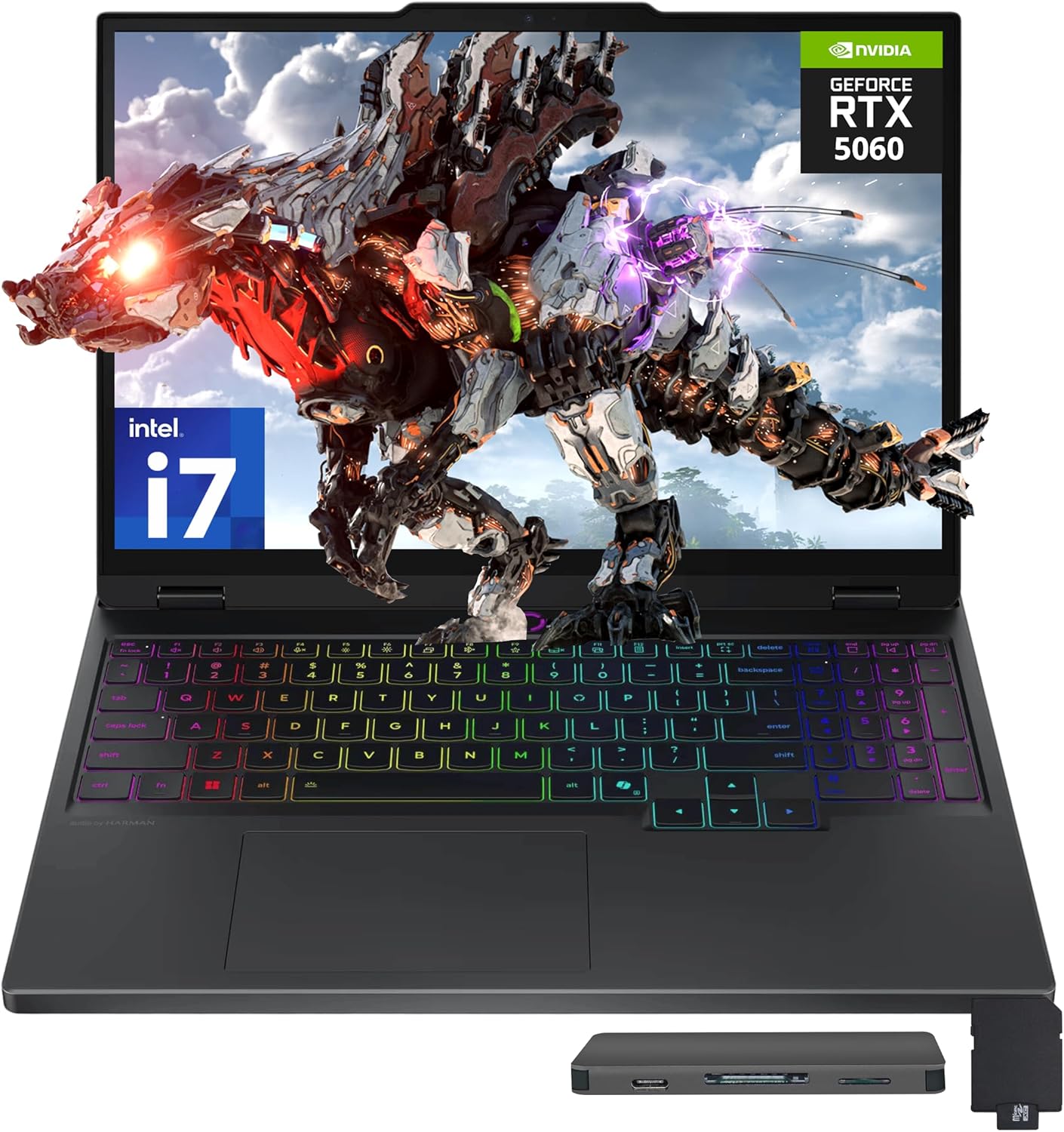 Lenovo Legion 5 15.1″ WQXGA 165Hz Gaming Laptop, Intel i7-14700HX, GeForce RTX 5060 8GB GDDR7, 64GB DDR5, 2TB SSD, Backlit Keyboard, 5.0MP Camera, Wi-Fi 7, Win 11 Pro, Black, 512GB Docking Station Set