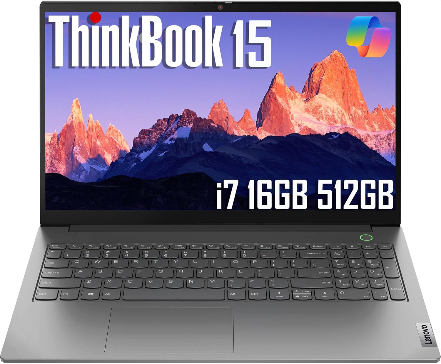 Lenovo ThinkBook 15 Gen 4 Business Laptop (15.6″ FHD Anti-Glare, Intel 10-Core i7-1255U, 16GB RAM, 512GB SSD), 1080p Webcam, Fingerprint, Narrow Bezel, Thunderbolt 4, Ethernet, Win 11 Pro w/Copilot