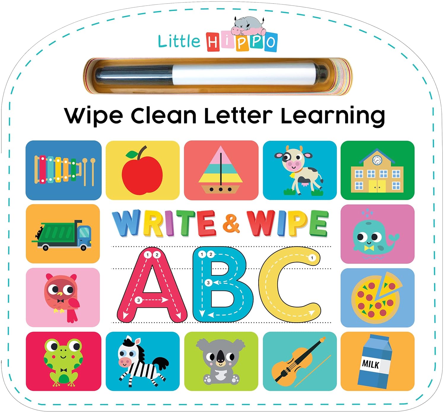 Write & Wipe ABC – Children’s Illustrated Novelty Learning Board Book – Wipe Clean – Educational – Alphabet (Wipe Clean First Skills Learning Series: Includes Dry-Erase Marker)