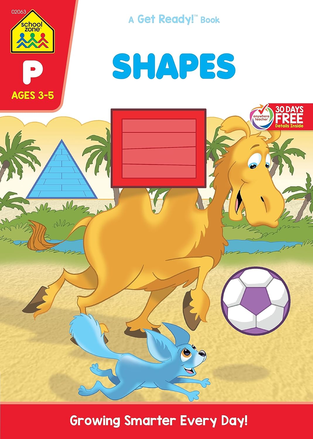 School Zone Shapes Workbook: 32 Pages, Preschool, Kindergarten, Basic Shapes, Shape Names & Characteristics, Colors, Same or Different, Ages 3-5 (Get Ready! Book Series)
