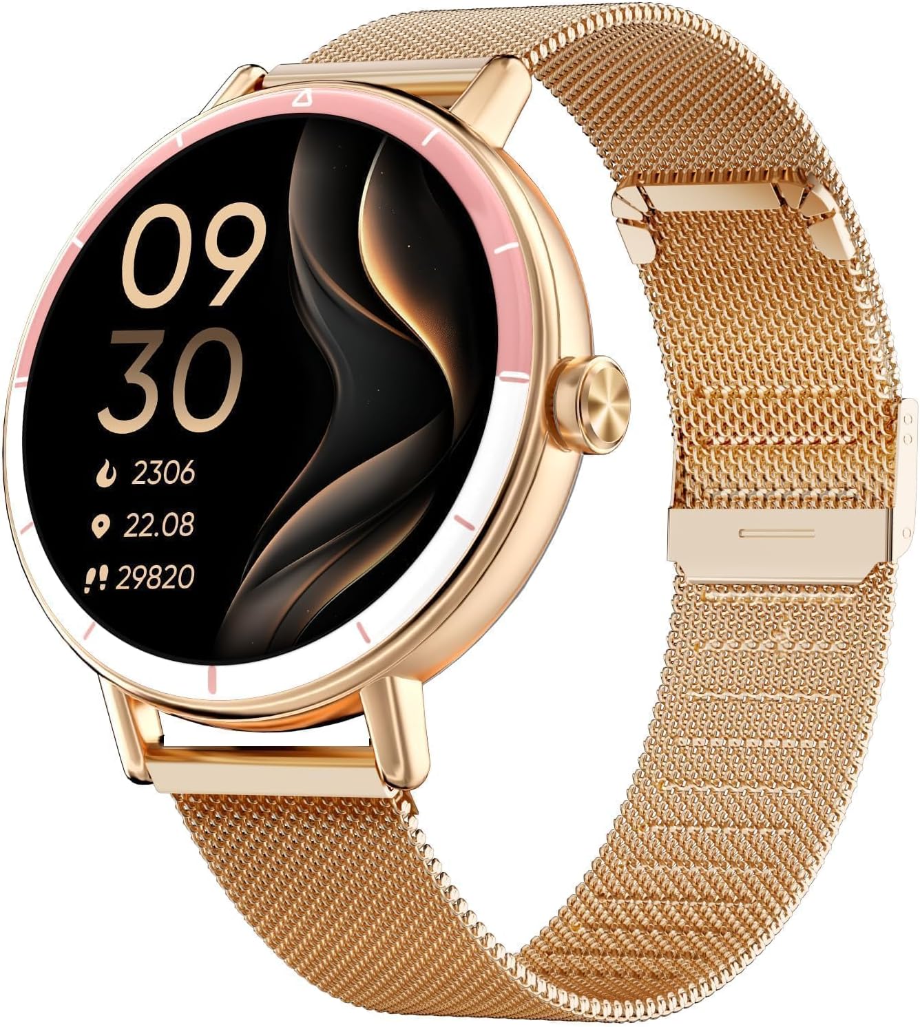 TOOBUR Smart Watch for Women with Two Bands, 40mm HD Smartwatch, Compatible with Android & iOS, Answer/Make Calls, Fitness Watch with Step/Sleep/HR Tracker, IP68, Stylish Gift, Rose Gold