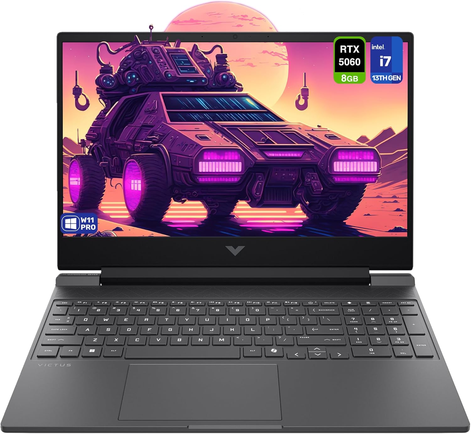 HP Victus Gaming Laptop, Intel i7-13620H, 64 GB DDR5 RAM, 4 TB PCIe SSD, 15,6″ FHD (1920×1080) 144Hz Display, Nvidia G-Force RTX 5060, Backlit Numeric Keyboard, W11 Pro, Mica Silver