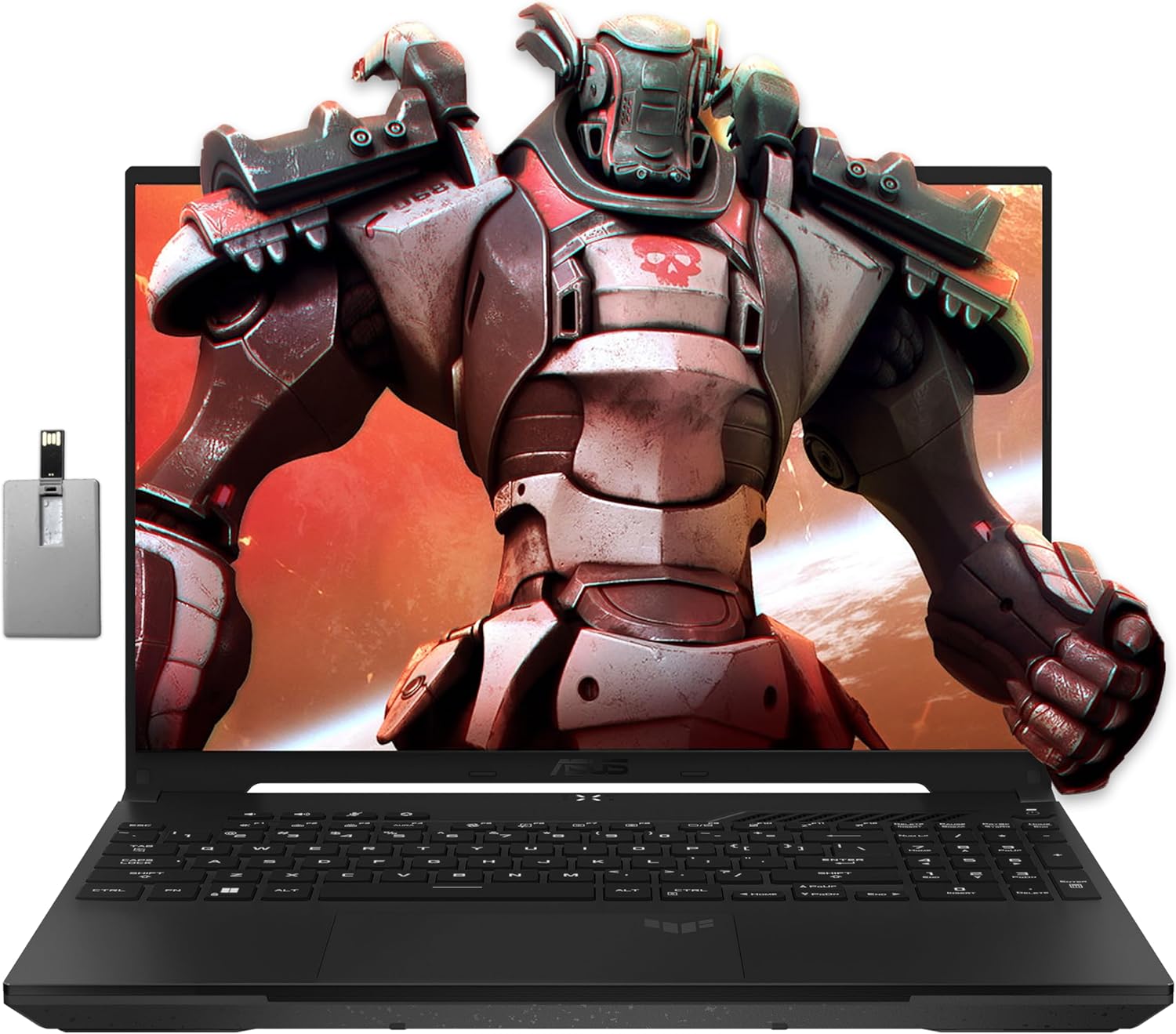 Asus TUF A16 16” FHD 165Hz Gaming Laptop, AMD Ryzen 7-7735HS, Radeon RX7600S V8G Graphics, 16GB DDR5 RAM, 1TB PCIe SSD, RGB Backlit Keyboard, Wi-Fi 6, Black, Win 11 Pro, 32GB USB Card (Renewed)