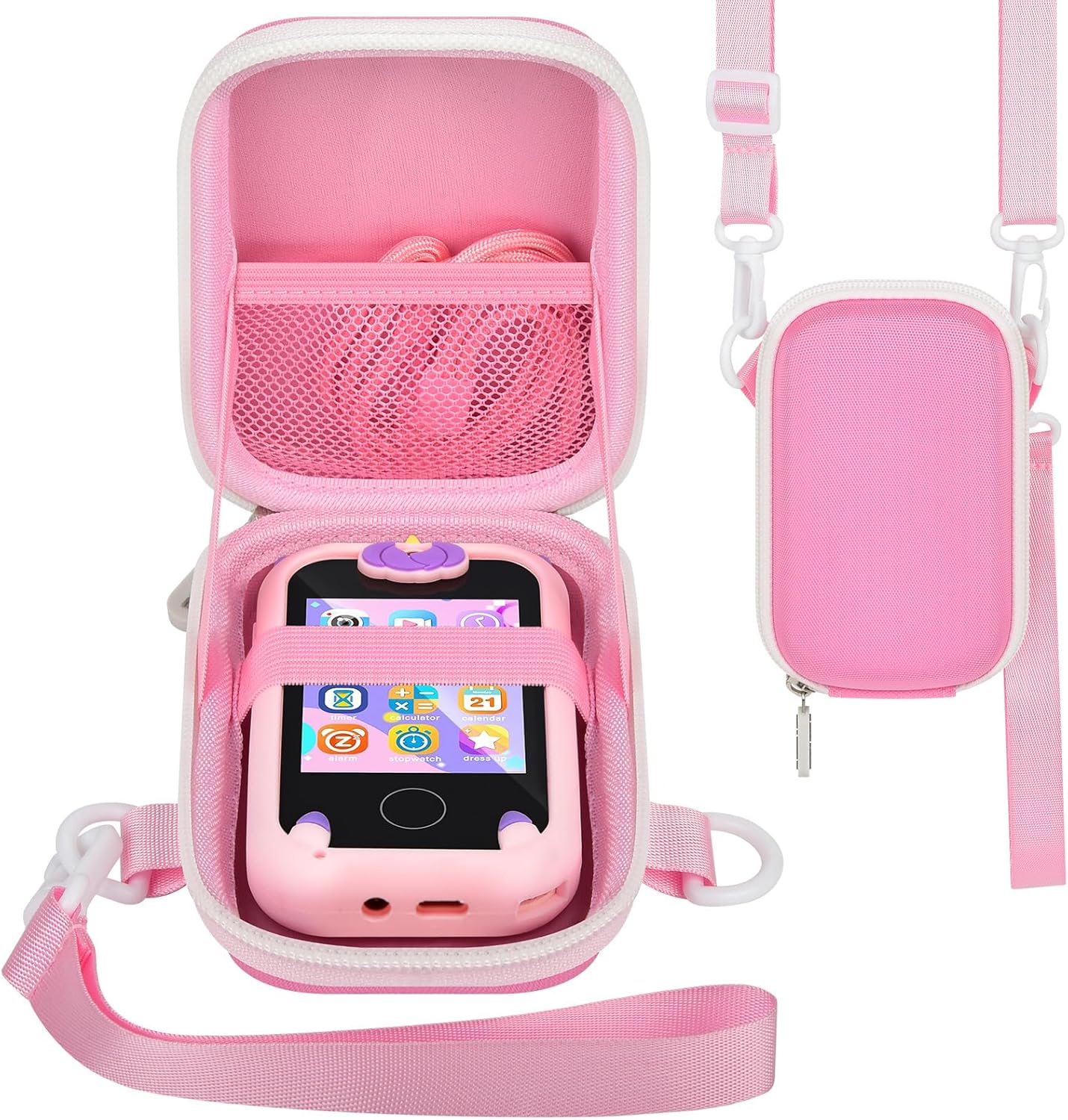 PAIYULE Kids Toys Smartphone Case Compatible with Luoba/for WEOLULI/for Yosfeng/for Joozfee Toddler Learning Play Mini Mobile Cell Phones Storage Holder for SD Cards Accessories- Pink(Box only)