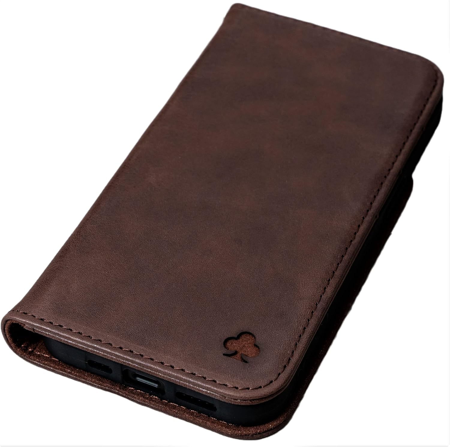 Porter Riley – Leather Case for iPhone 12 / iPhone 12 Pro (6.1″). Premium Genuine Leather Stand/Cover/Wallet/Flip Case (Chocolate Brown)