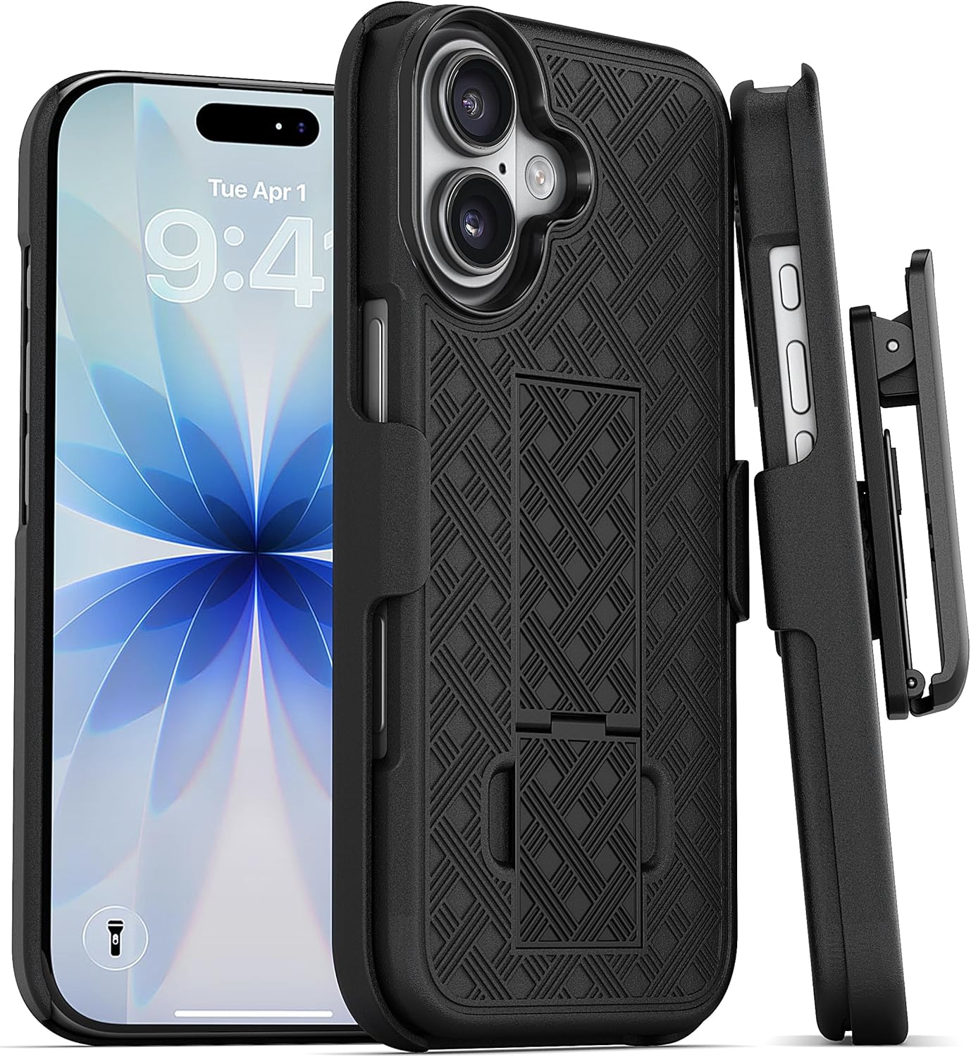 MOTIVE for iPhone 17 Holster Case, Belt Clip Case for iPhone 17, Shell Holster Combo i Phone 17, Slim Rugged Drop Shockproof Protective Cover with Kickstand (6.3″) | Ranger v1 Series