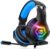 Ozeino Gaming Headset for PC, Ps4, Ps5, Xbox Headset with 7.1 Surround Sound, Gaming Headphones with Noise Cancelling Mic RGB Light Over Ear Headphones for Xbox Series X/S, Switch-Blue