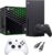 X-Box Series X Gaming Console Bundle – 1TB SSD Black X-Box Console with Two Wireless Controllers -Black and White -and ahaghug Authorized HDMI Cable