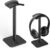 Headphone Stand for Desk – Headset Stand with Aluminum Hanger and Plastic Headrest, Headphone Holder for AirPods Max, Sony, Bose, Beats and More (Black)