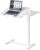 Sweetcrispy Small Standing Desk Rolling Table Adjustable Height, Laptop Mobile Stand with Wheels, Portable Computer Workstation with Tiltable Desktop for Teacher Classroom Home Office, White