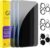 PEHAEL 3+3Pack for iPhone 16 Pro Max Privacy Screen Protector with Camera Lens Protector Full Coverage Anti-Spy Tempered Glass Film 9H Hardness Easy Installation Bubble Free [6.9 inch]